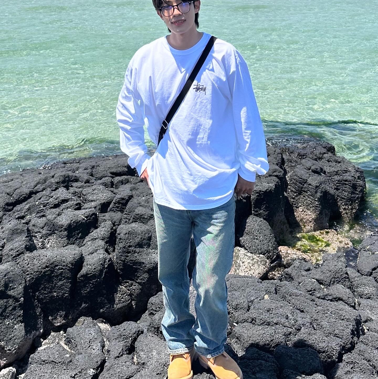 Stussy Basic Stussy LS T-Shirt White 2023, Timberland Premium 6 inch Waterproof Boot Wheat Nubuck - Wide 착용 스타일 - 3