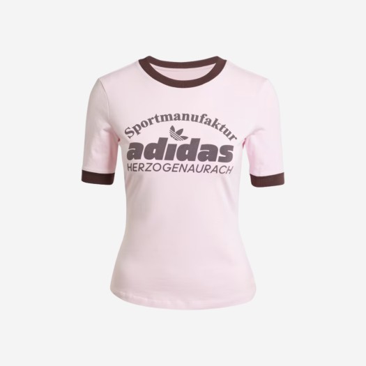 (W) 아디다스 레트로 그래픽 티셔츠 핑크 - KR 사이즈