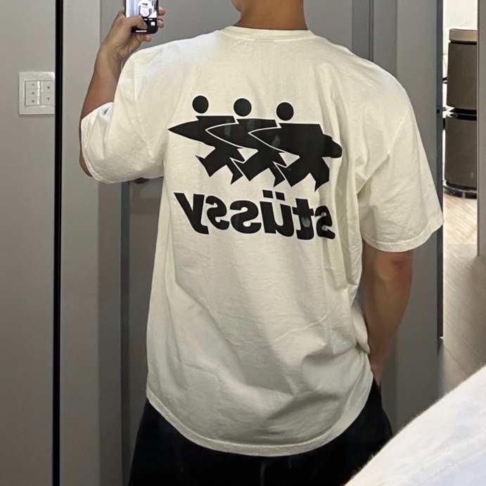 Stussy Surfwalk Pigment Dyed T-Shirt Natural 착용 스타일 - 2