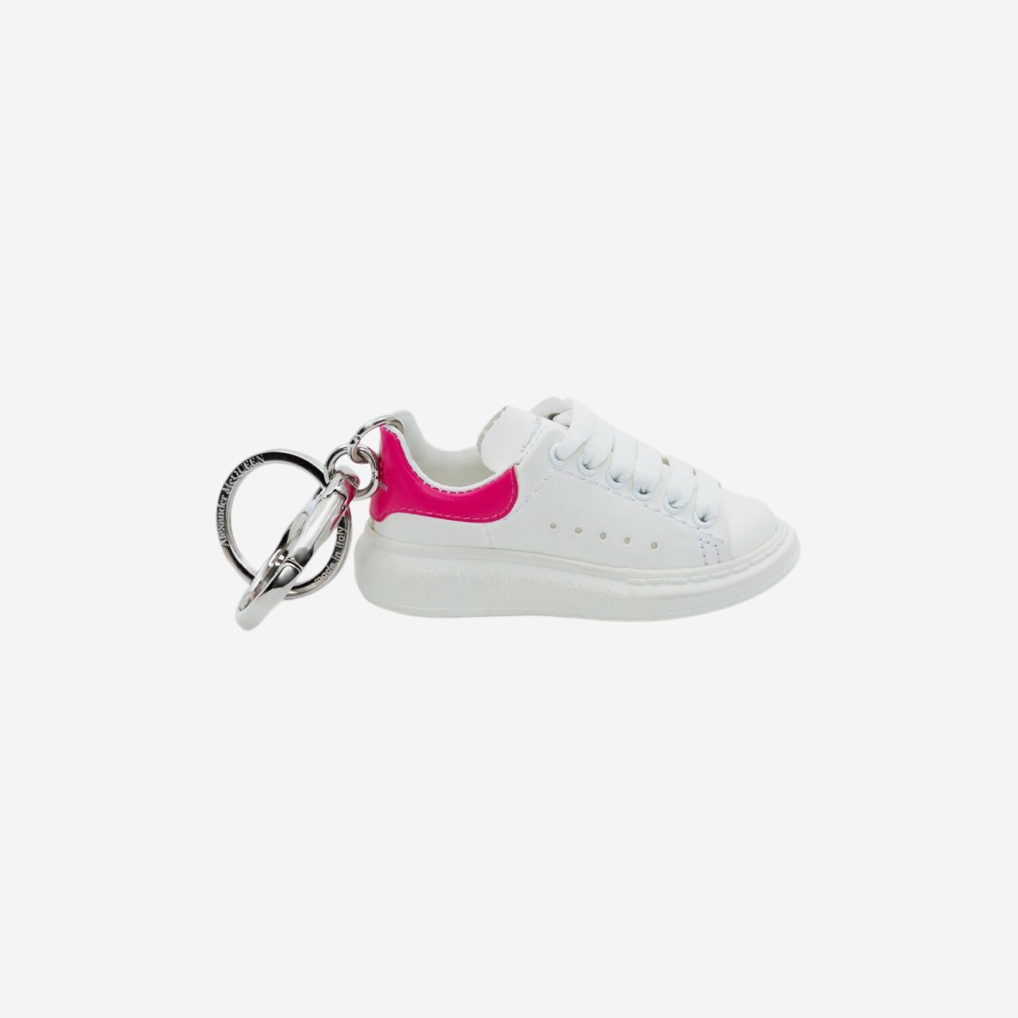 Alexander McQueen Oversized Sneaker Key Chain White Bobby Pink 상세 이미지 1