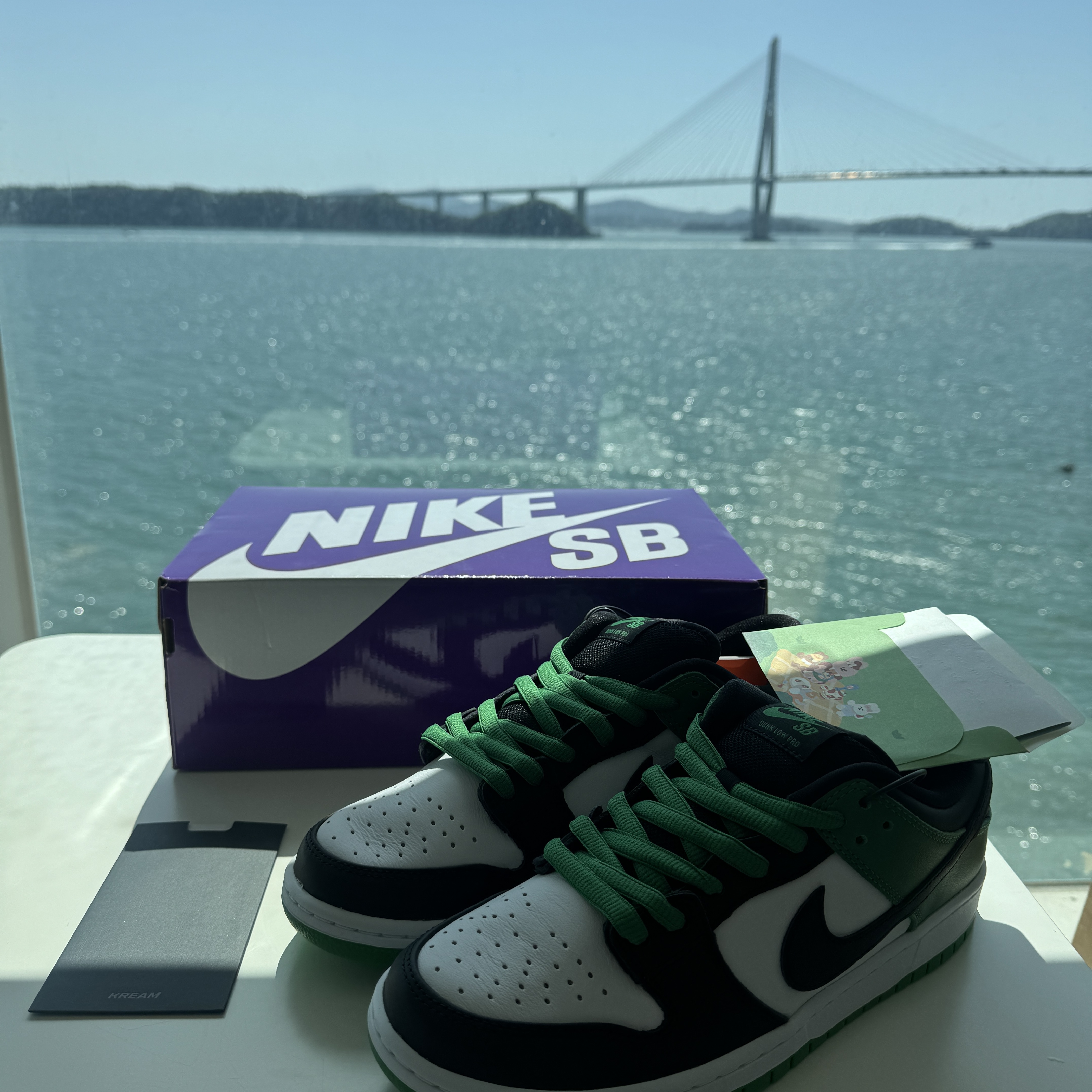 Nike SB Dunk Low Pro Black and Classic Green 착용 스타일