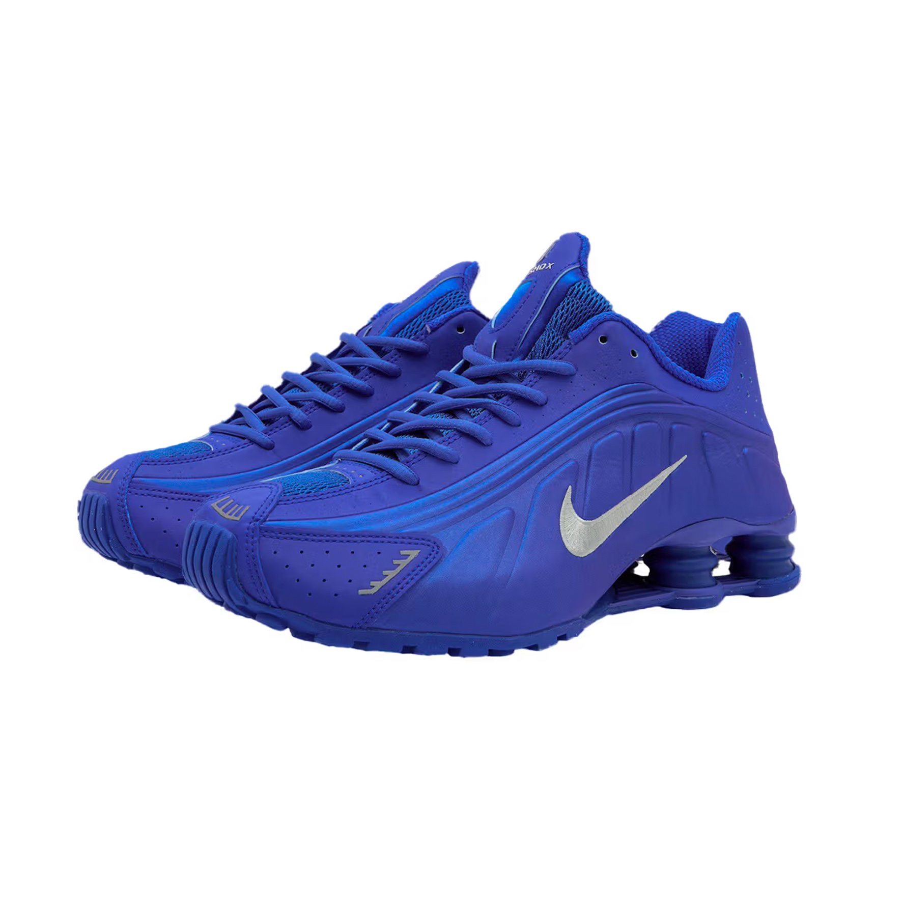 (W) Nike Shox R4 Black, Nike Shox R4 Metallic Silver Comet Red 착용 스타일 - 2