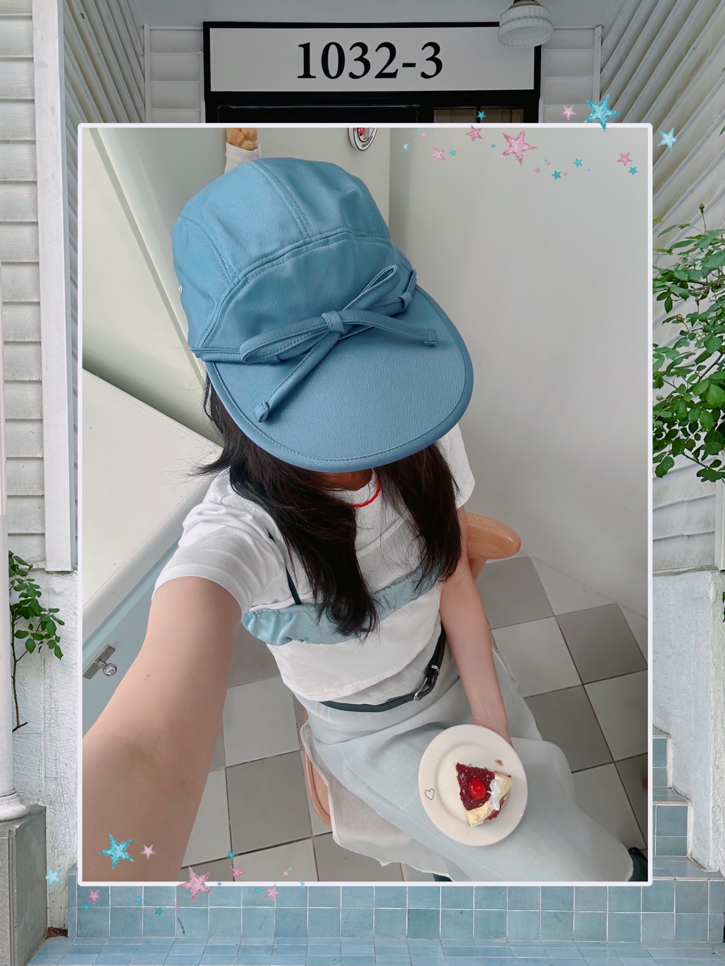 YOUCHE QS Duck Cap Ocean Blue 착용 스타일 - 7