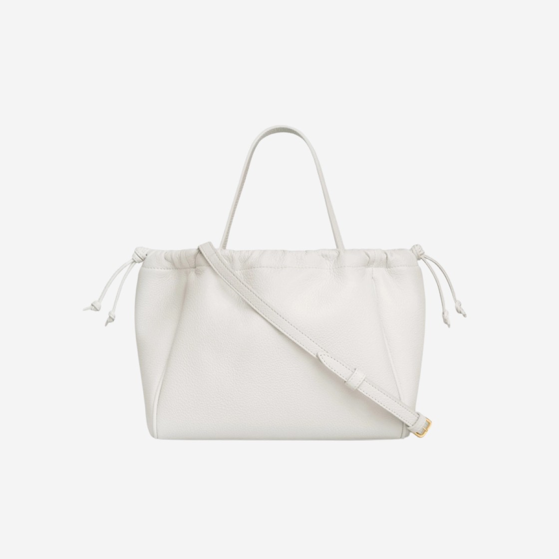 Celine Small Cabas Drawstring Cuir Triomphe in Grained Calfskin White 상세 이미지 3