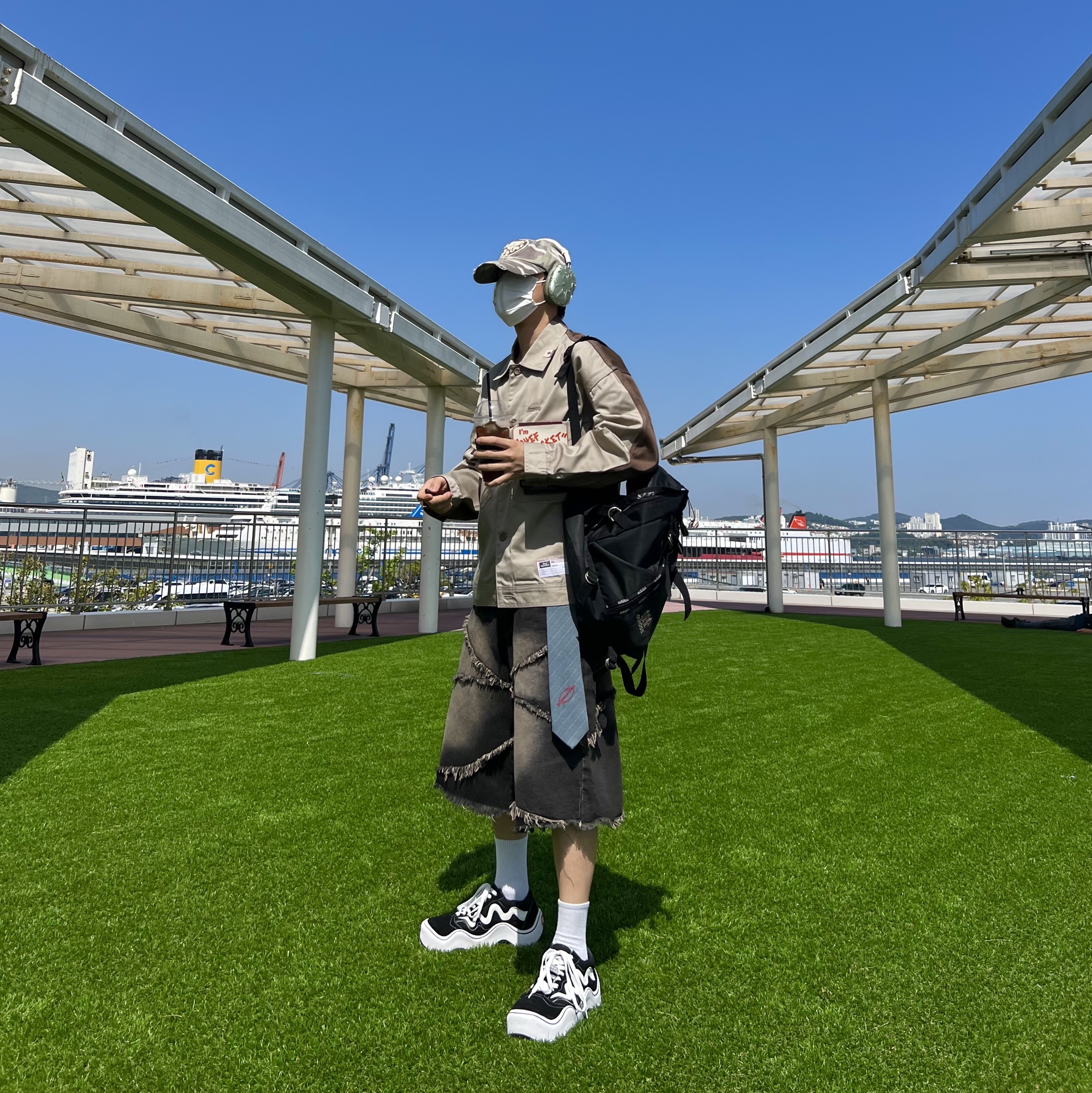 ETCE Ghost Cap Washed Camo, Apple AirPods Max Lightning Green (Korean Ver.) 착용 스타일 - 7