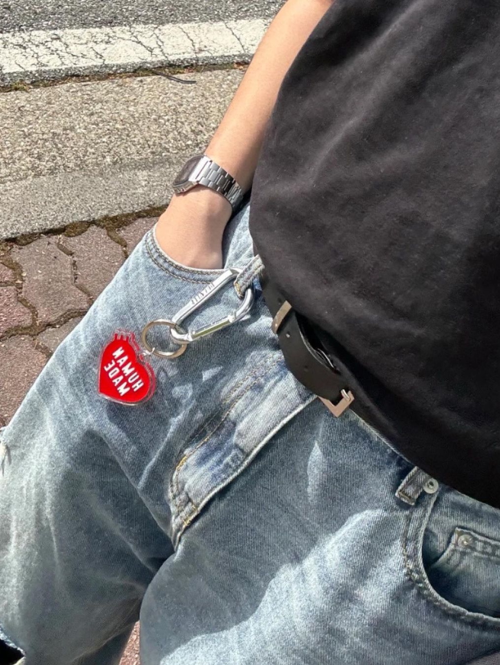 Human Made Carabiner 70mm Silver, Supreme CDW Delta Carabiner Silver - 24SS 착용 스타일 - 7