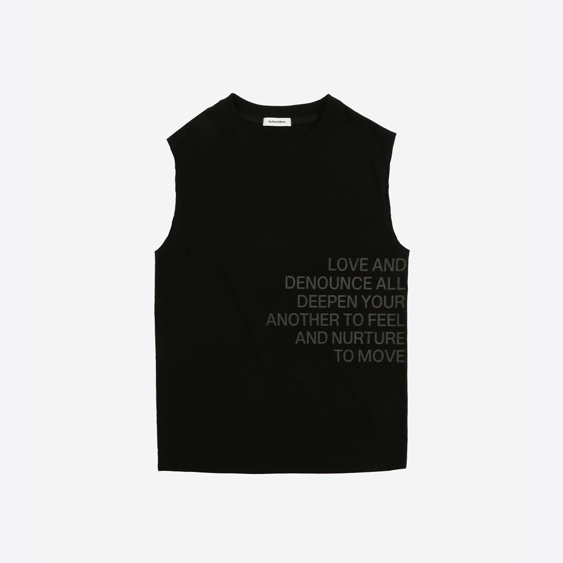 Surface Edition Love Sleeveless T-Shirt Black 상세 이미지 1