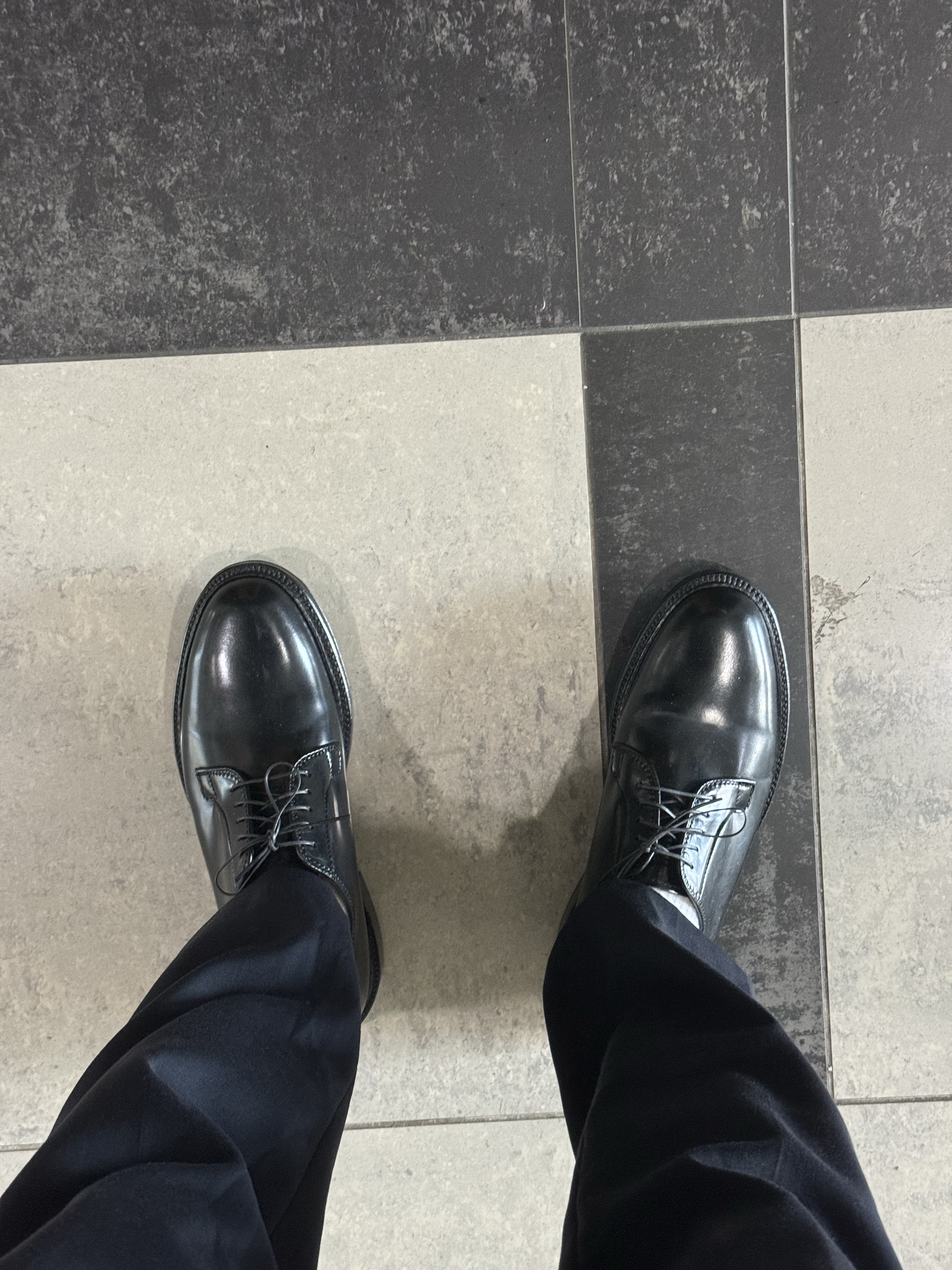Alden 9901 Cordovan Plain Toe Blucher Oxford Black - D 착용 스타일 - 2