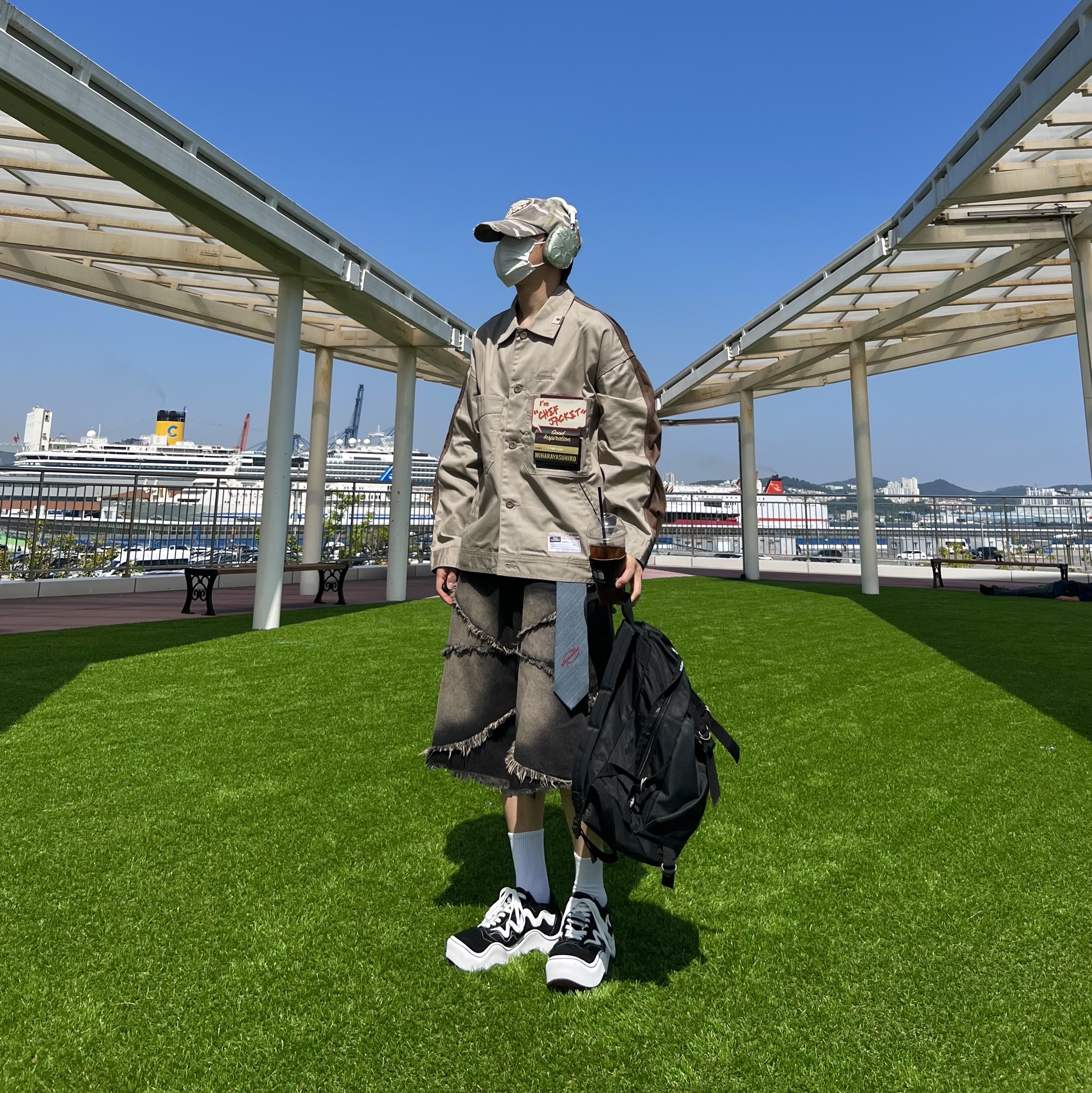 ETCE Ghost Cap Washed Camo, Apple AirPods Max Lightning Green (Korean Ver.) 착용 스타일 - 6
