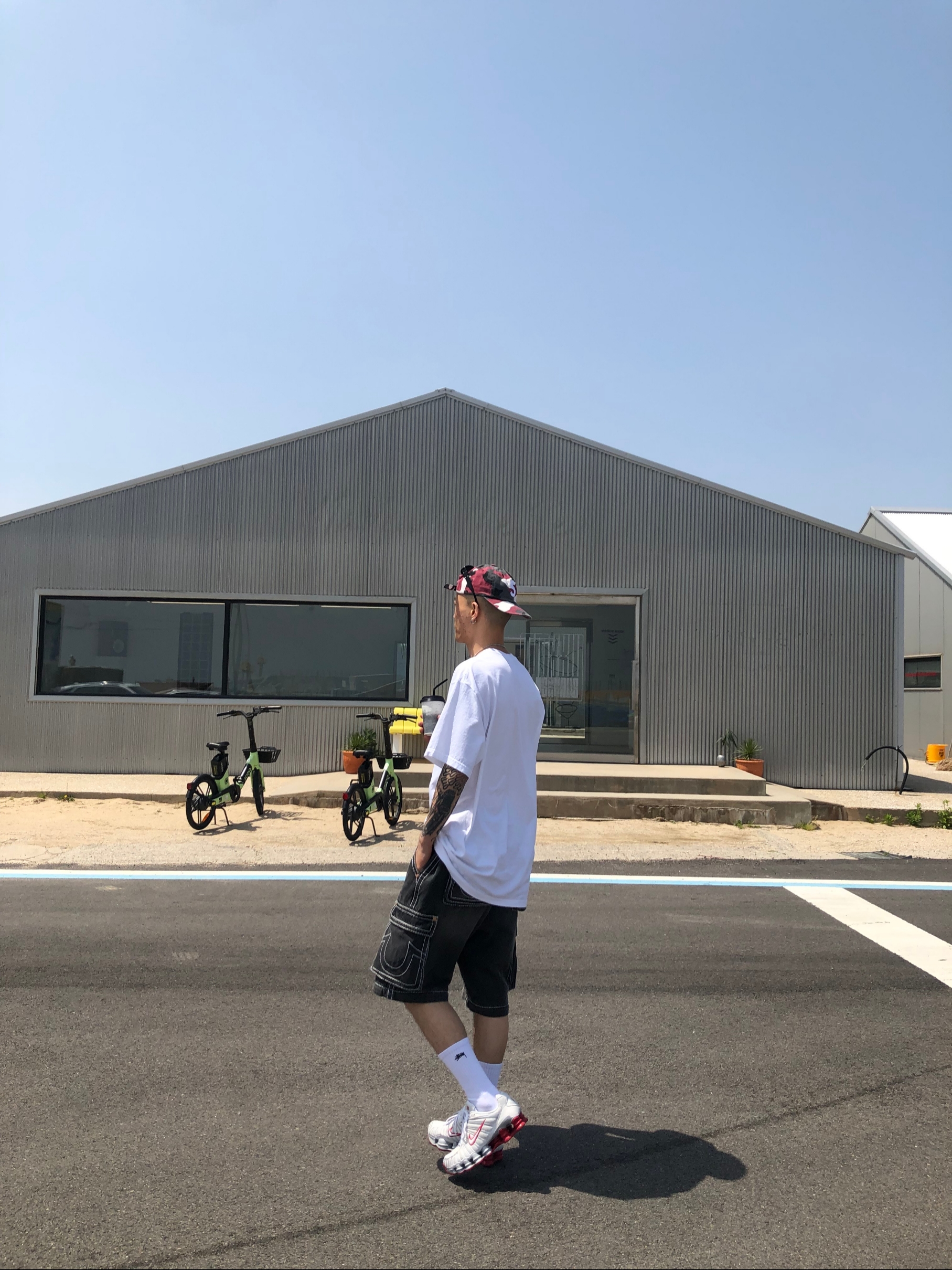 (W) Nike Shox TL Platinum Tint, Gentle Monster x Maison Margiela MM004 Black Black 착용 스타일