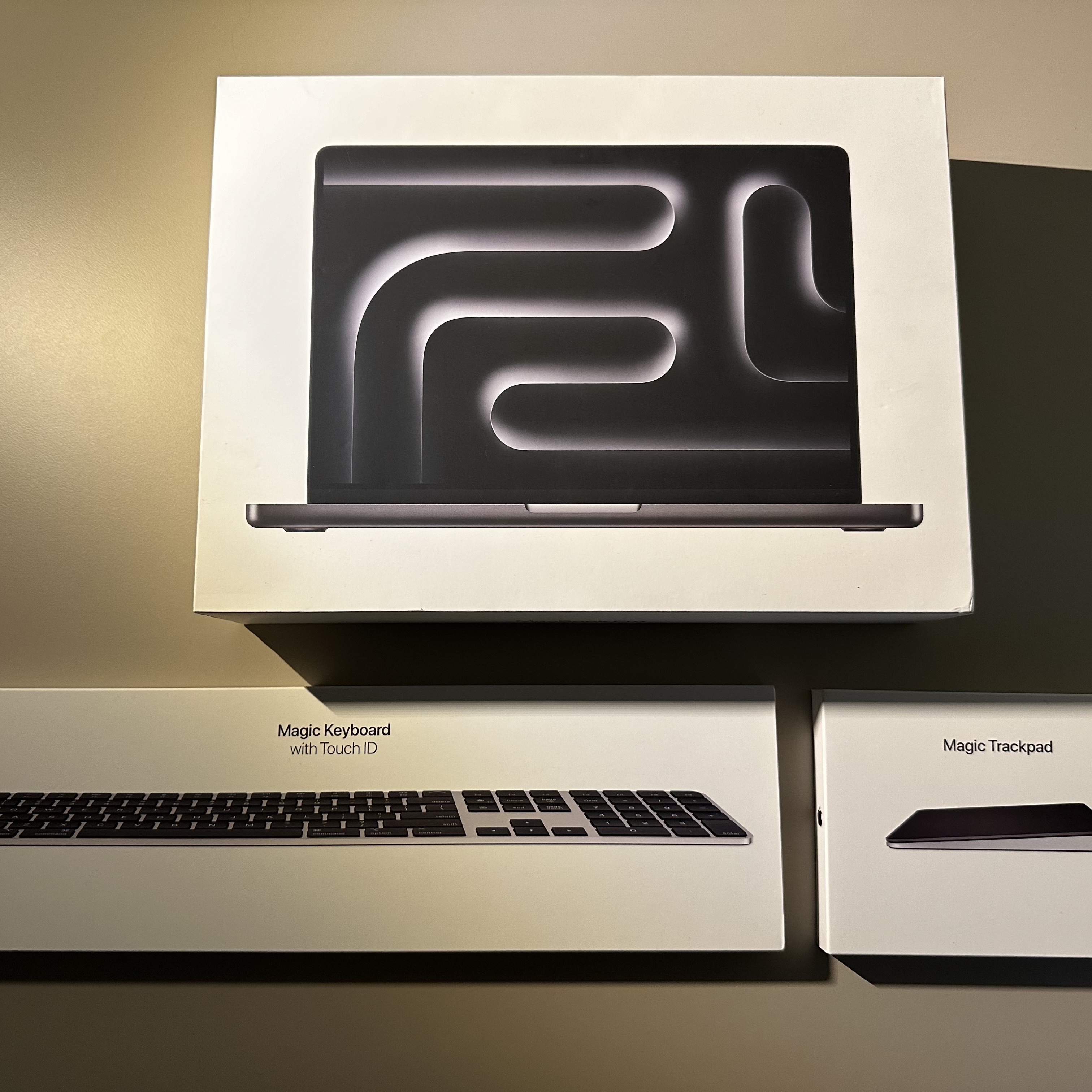 Apple 2023 MacBook Pro 14 M3 Pro 512GB SSD / 18GB RAM Space Black (Korean Ver.), Apple Magic Trackpad Multi-Touch Surface Black (Korean Ver.) 착용 스타일 - 1
