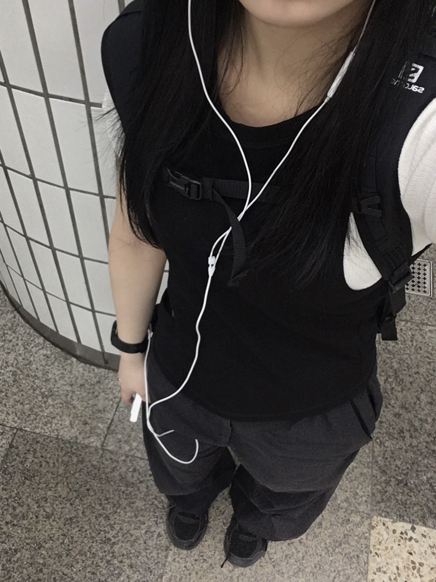 Asics Jog 100 2 Black, Sansan Gear Side Snap Pants Black 착용 스타일 - 1