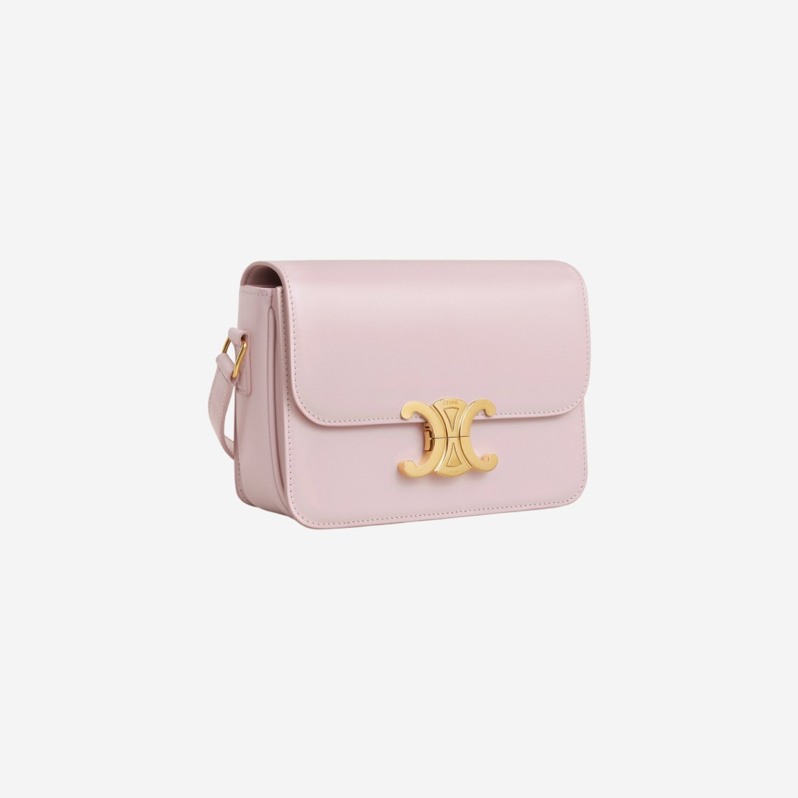 Celine Teen Triomphe Bag in Shiny Calfskin Pastel Pink 상세 이미지 2