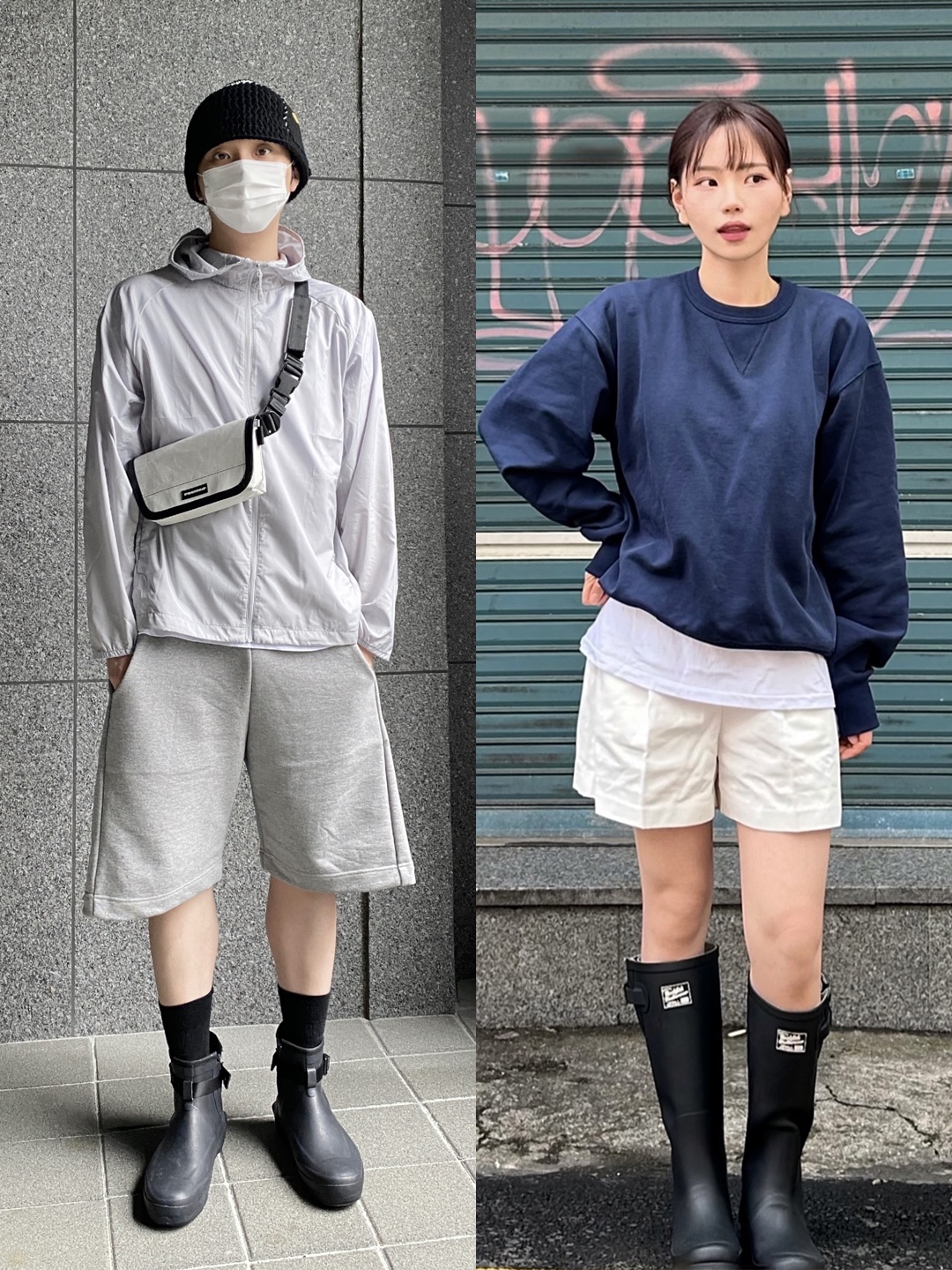 (W) Hunter Play Tall Wellington Rain Boots Black, Stussy World Tour T-Shirt Black 2023 착용 스타일 - 3