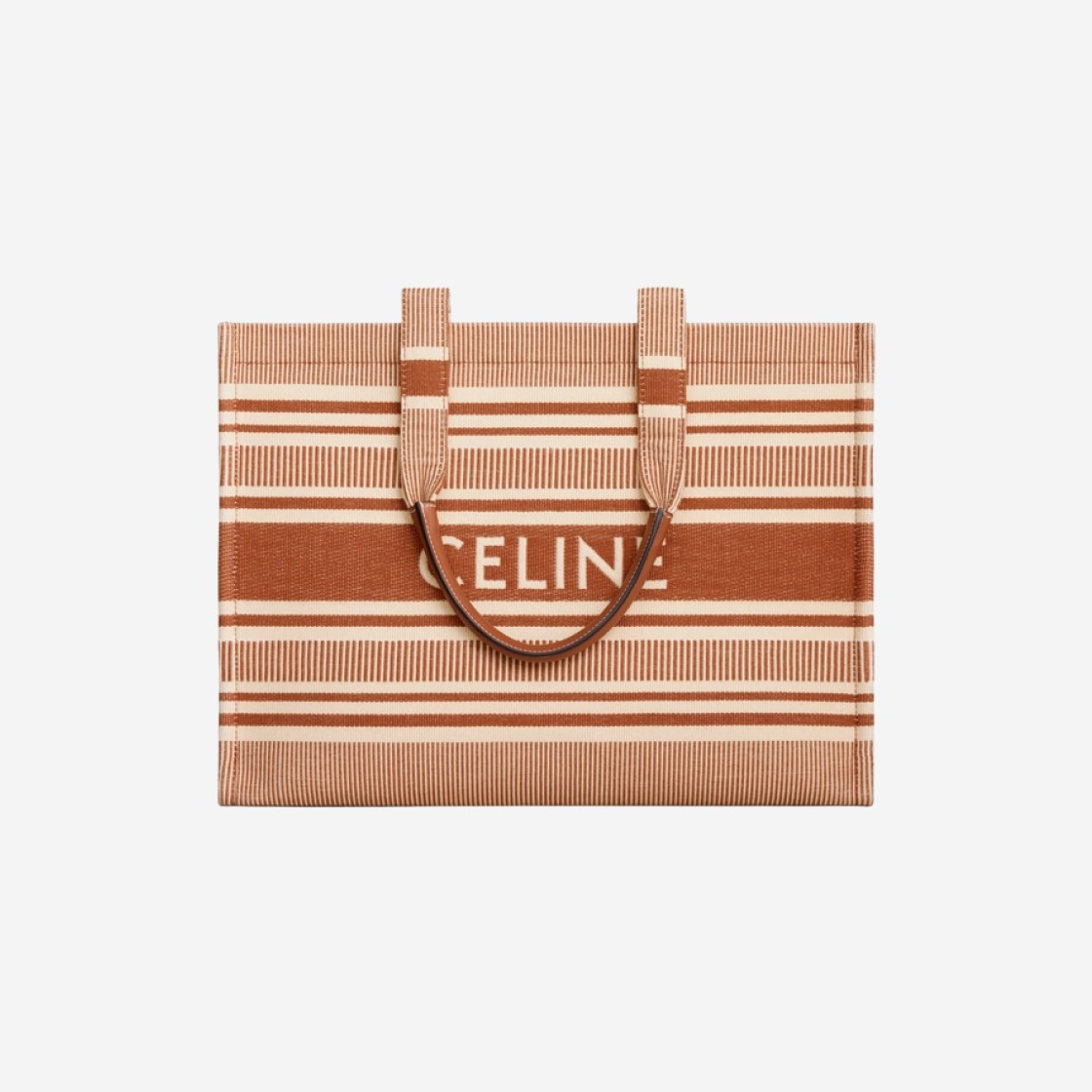 Celine Large Cabas Thais in Striped Textile Sienna 상세 이미지 1