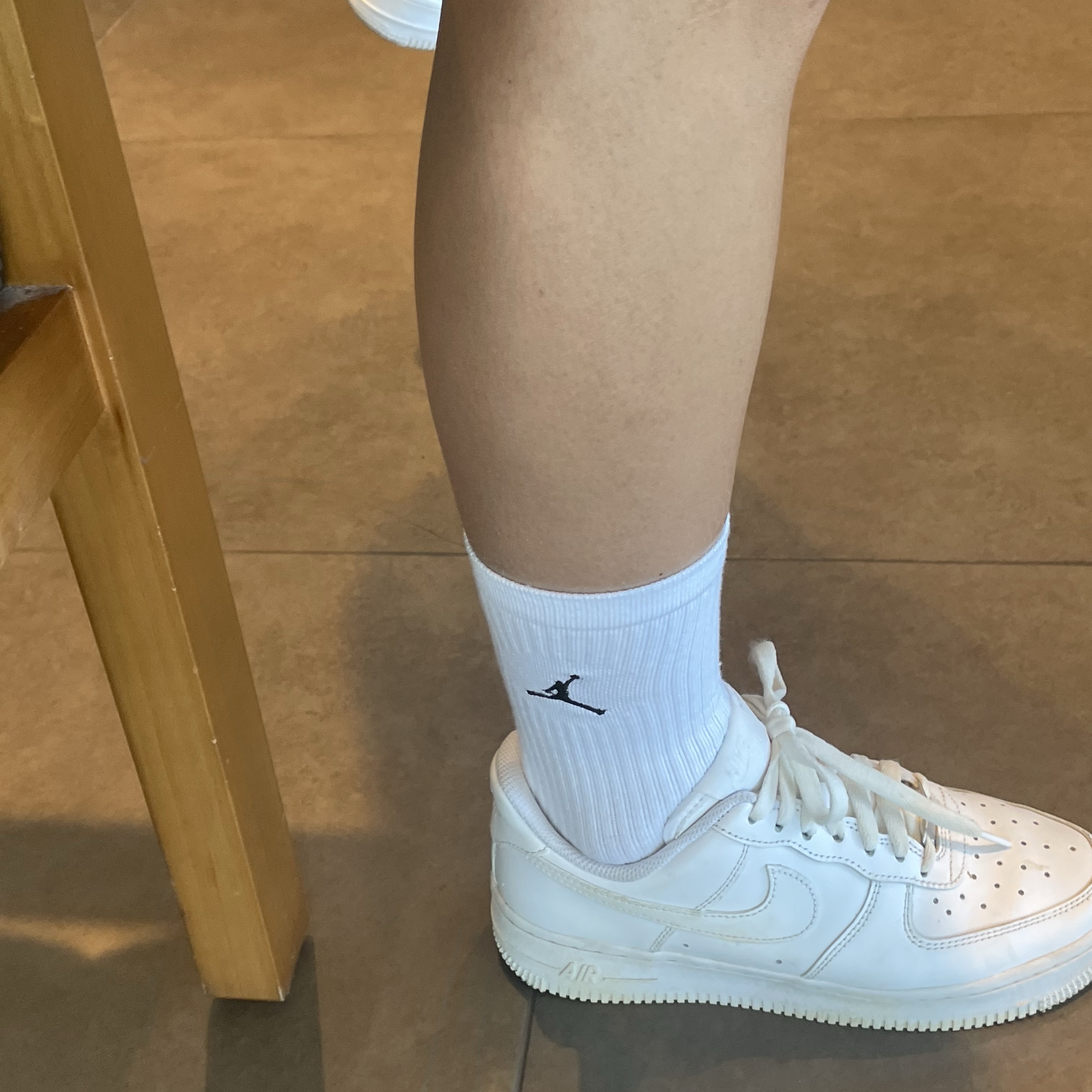 Jordan Everyday Crew Socks White (3 Pack/Korean Ver.), Nike Air Force 1 '07 Low White 착용 스타일