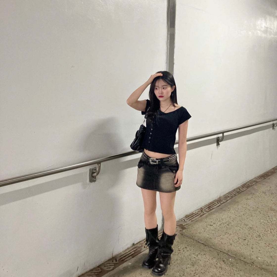 【KASHIKO】Low-rise Denim Skirt Pants Off White Kashiko Women Low-Ris STYLE | KREAM