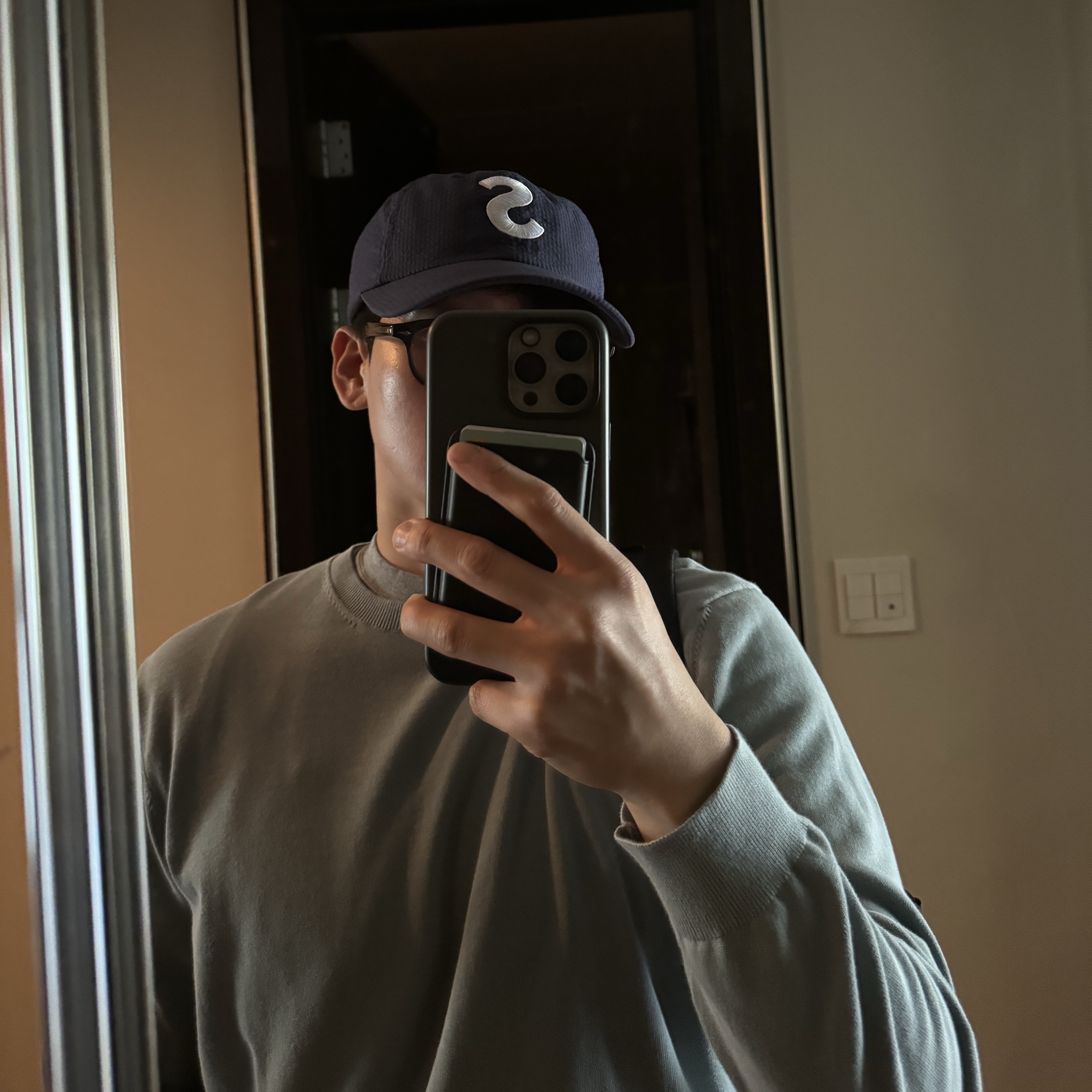 Supreme Seersucker S Logo 6-Panel Navy - 24SS 착용 스타일