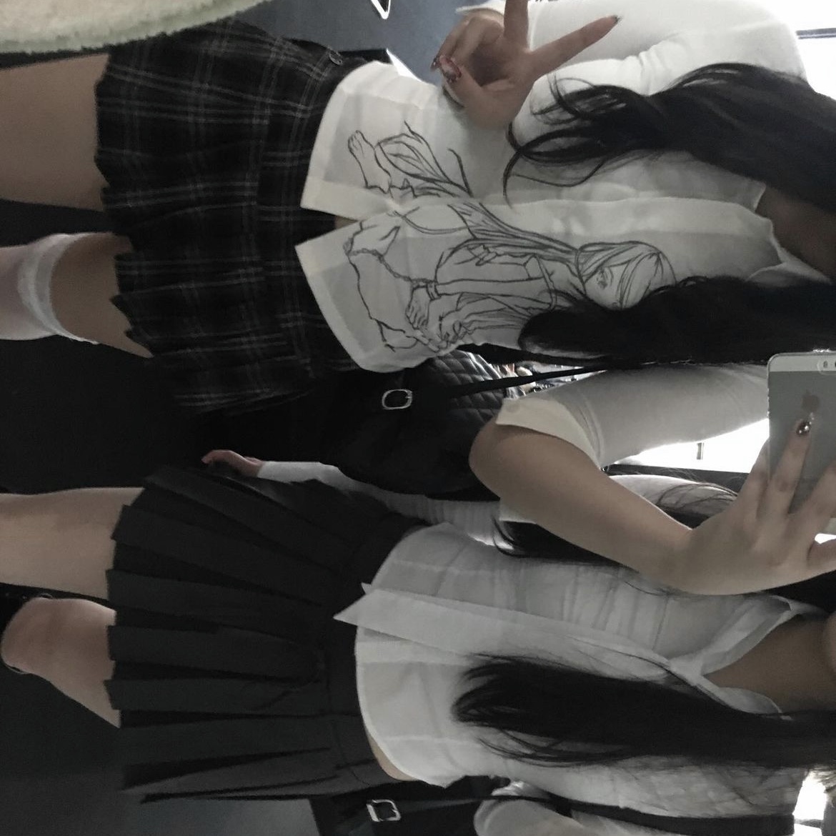 [KREAM 단독] Bonnae Women Three-quarter sleeve shirt White 착용 스타일
