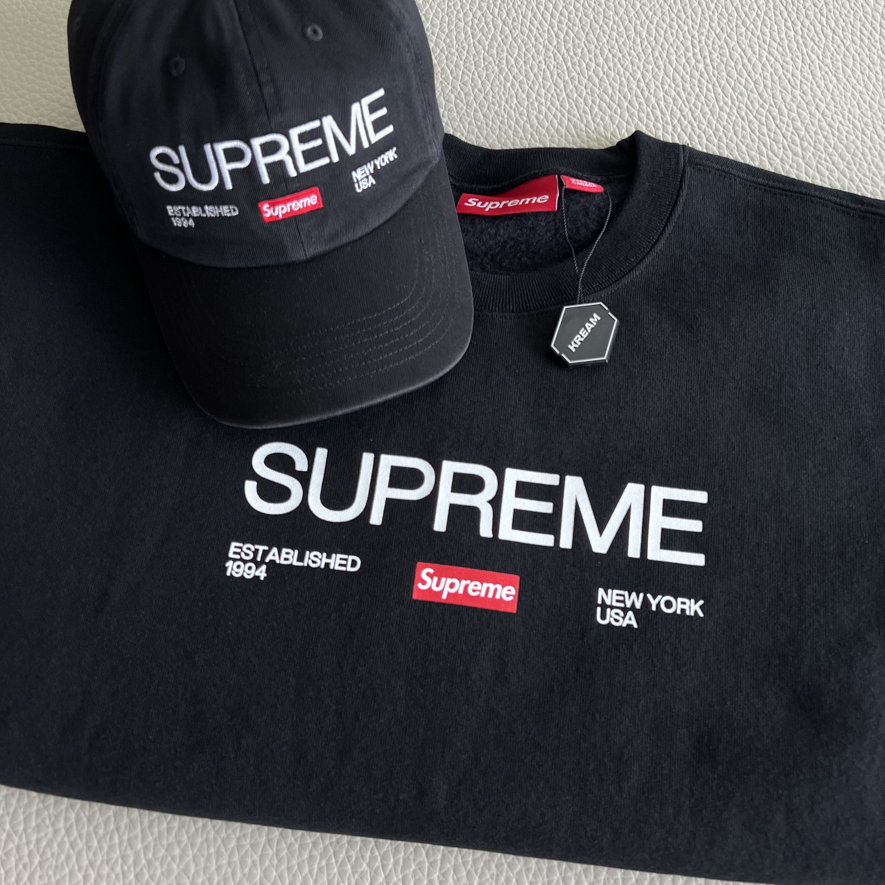 Supreme Established Crewneck Black - 24SS 착용 스타일