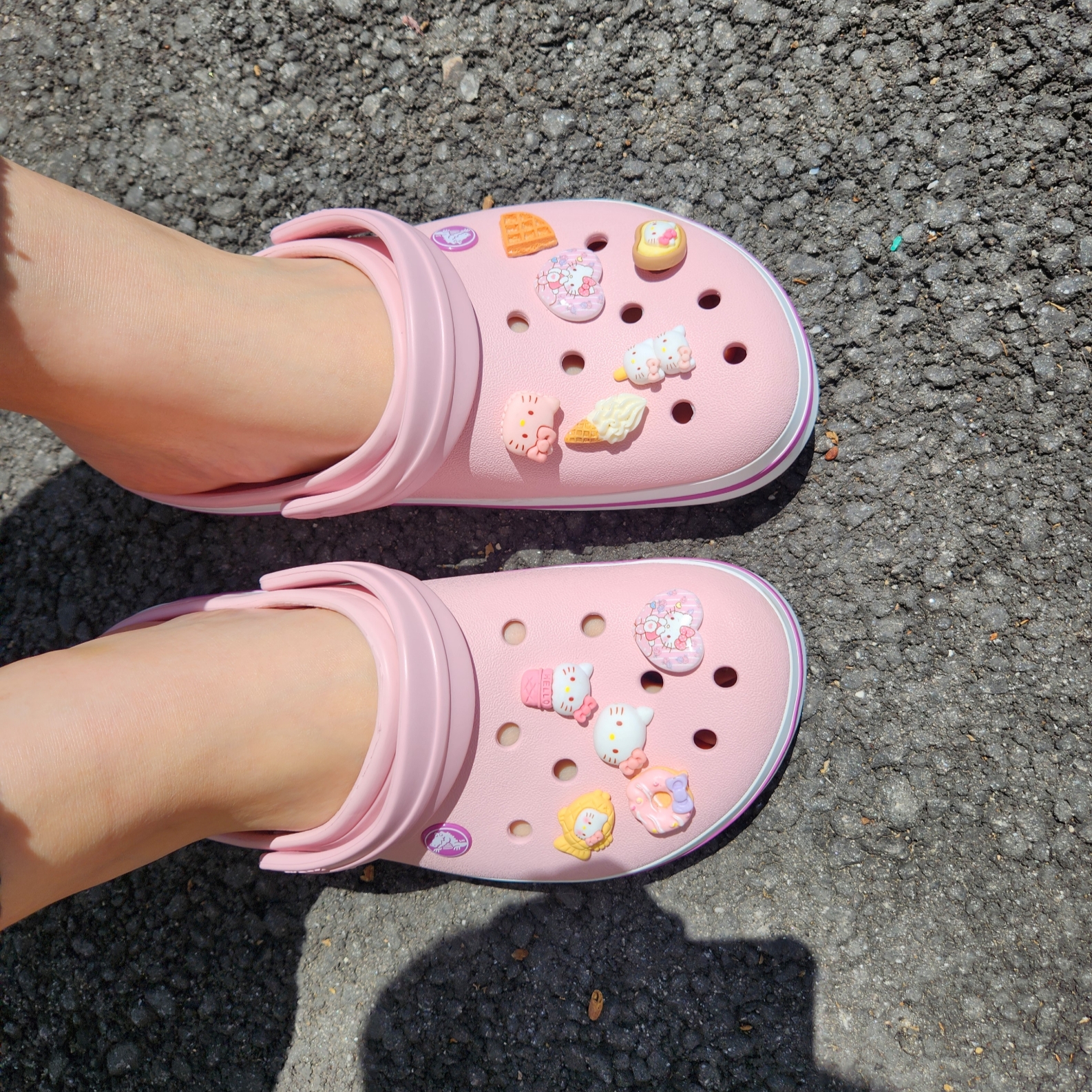Crocs Crocband Clog Pearl Pink 착용 스타일