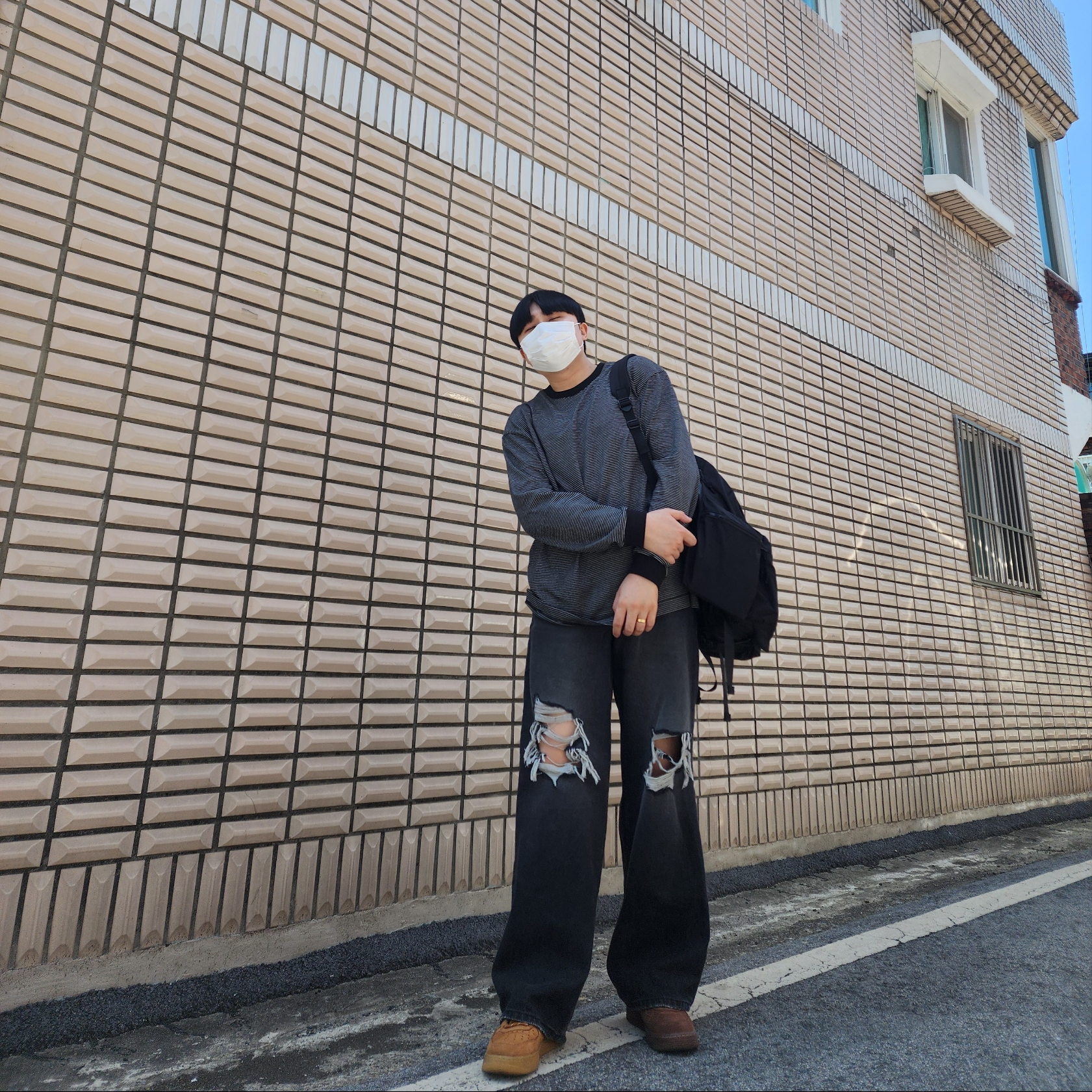 (W) Nike Air Force 1 '07 Cacao Wow, Nike Air Force 1 '07 WB Flax 착용 스타일 - 7