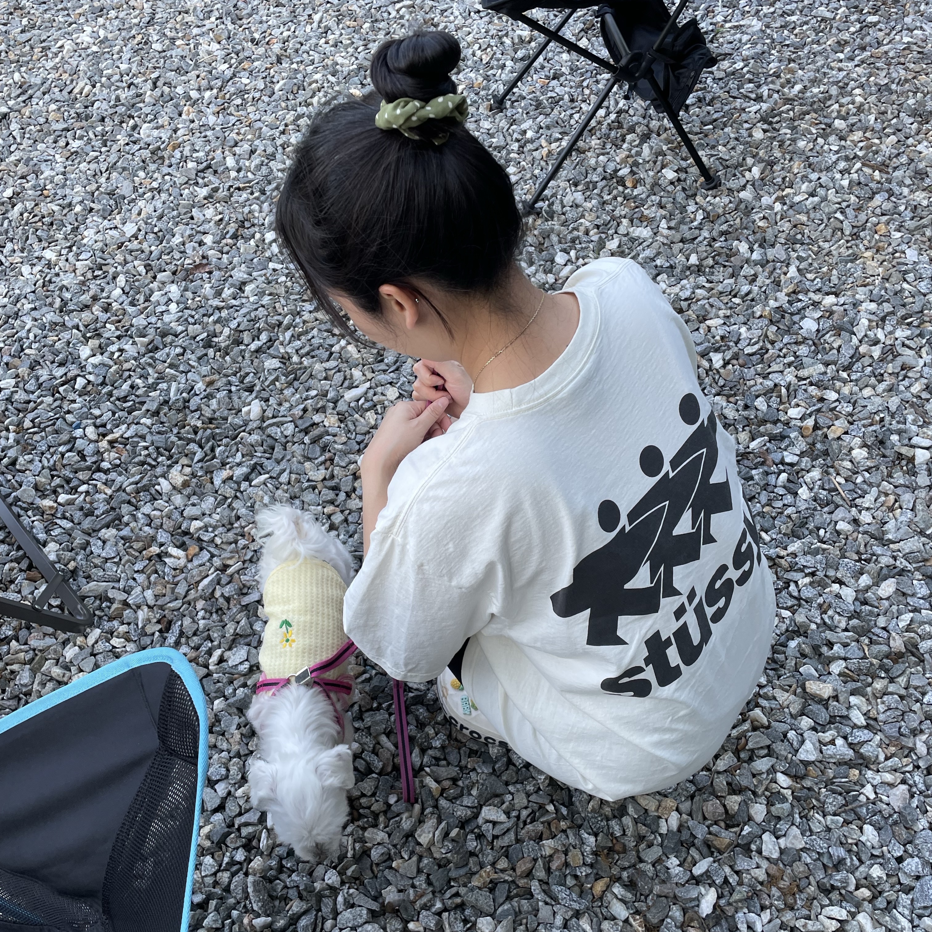 Stussy Surfwalk Pigment Dyed T-Shirt Natural 착용 스타일 - 3