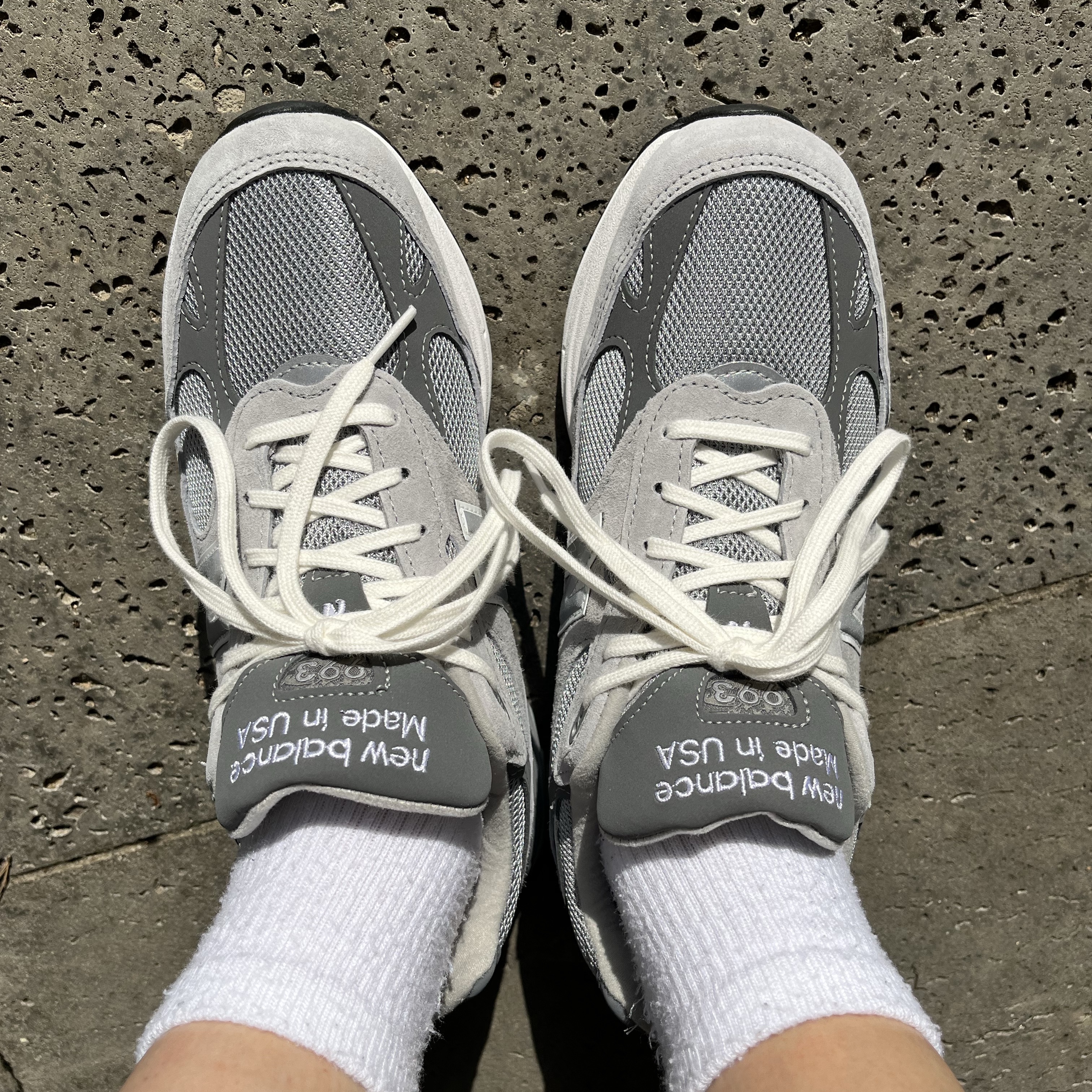 New Balance 993 Made in USA Grey - D Standard 착용 스타일 - 2