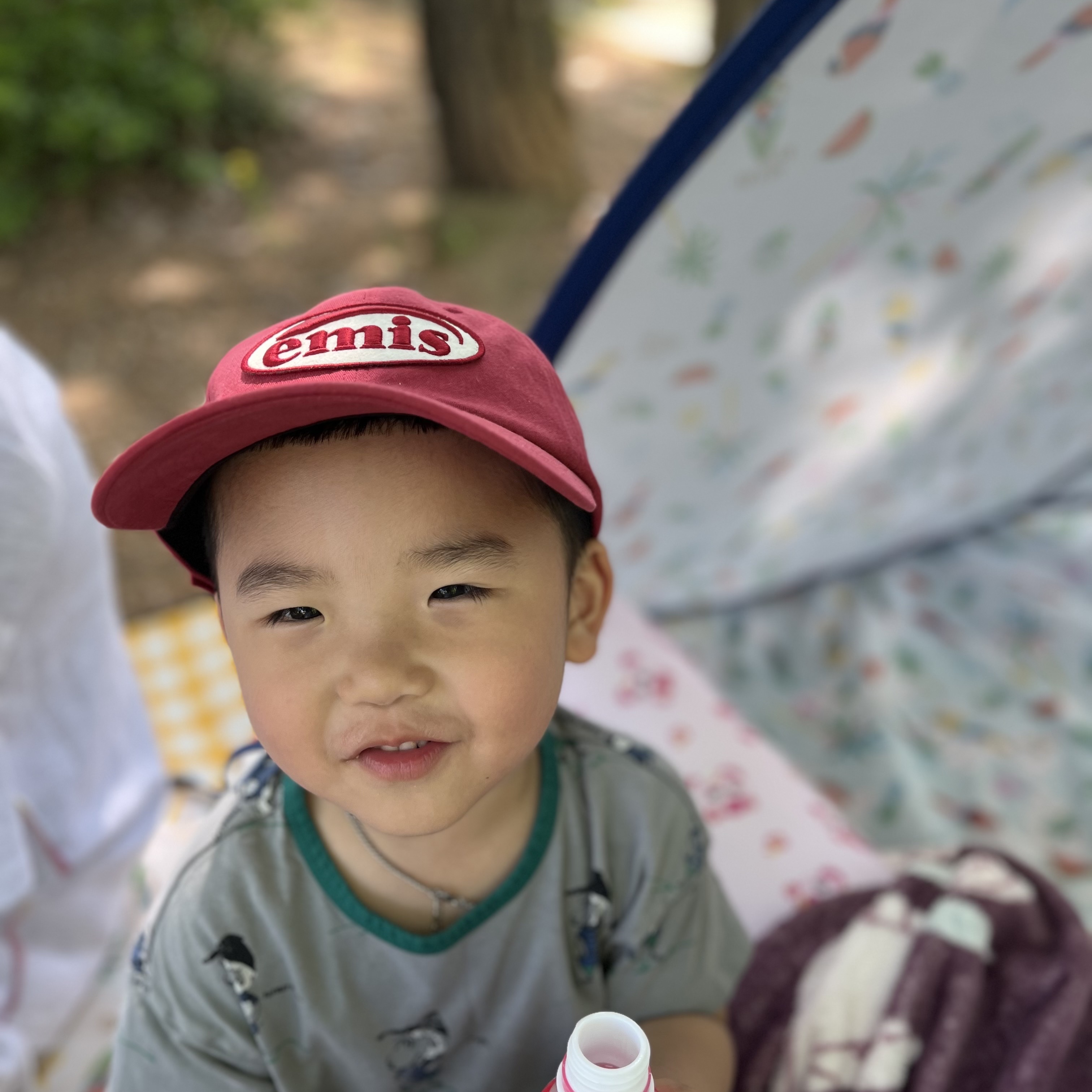 Emis Tone On Tone Wappen Ball Cap Red 착용 스타일 - 3