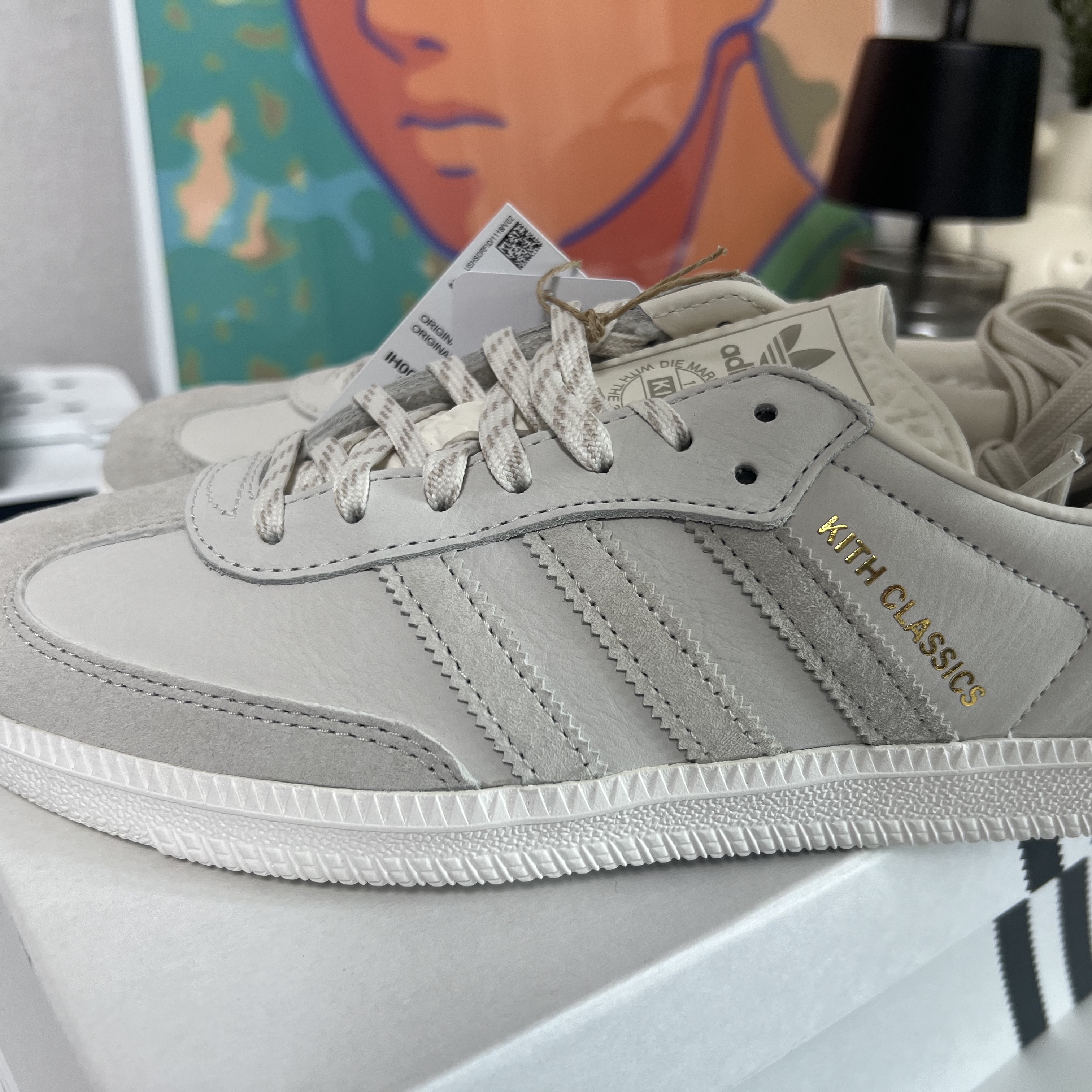 Adidas x Kith Samba Cloud White Off White 착용 스타일 - 2