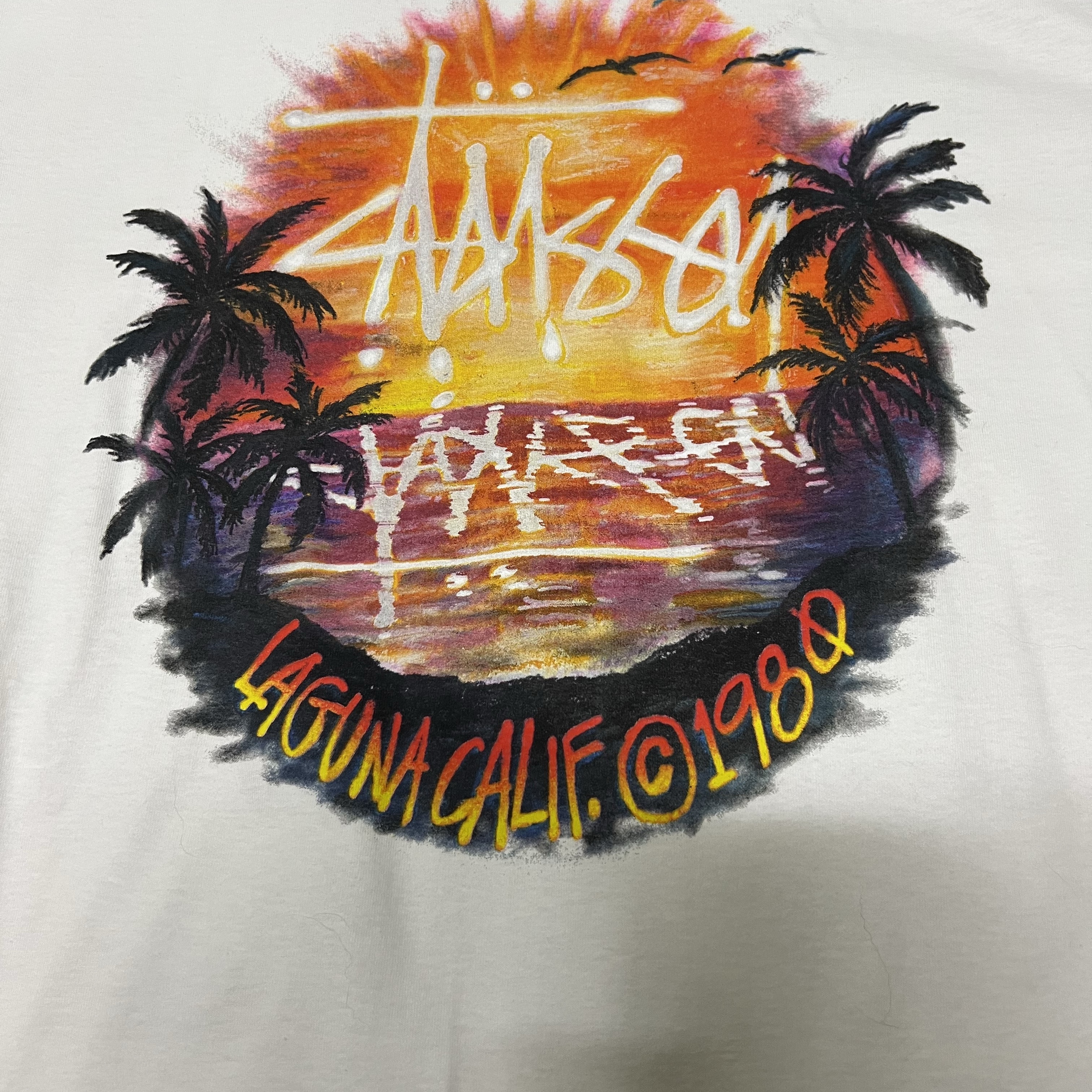 Stussy Sunset T-Shirt White 착용 스타일