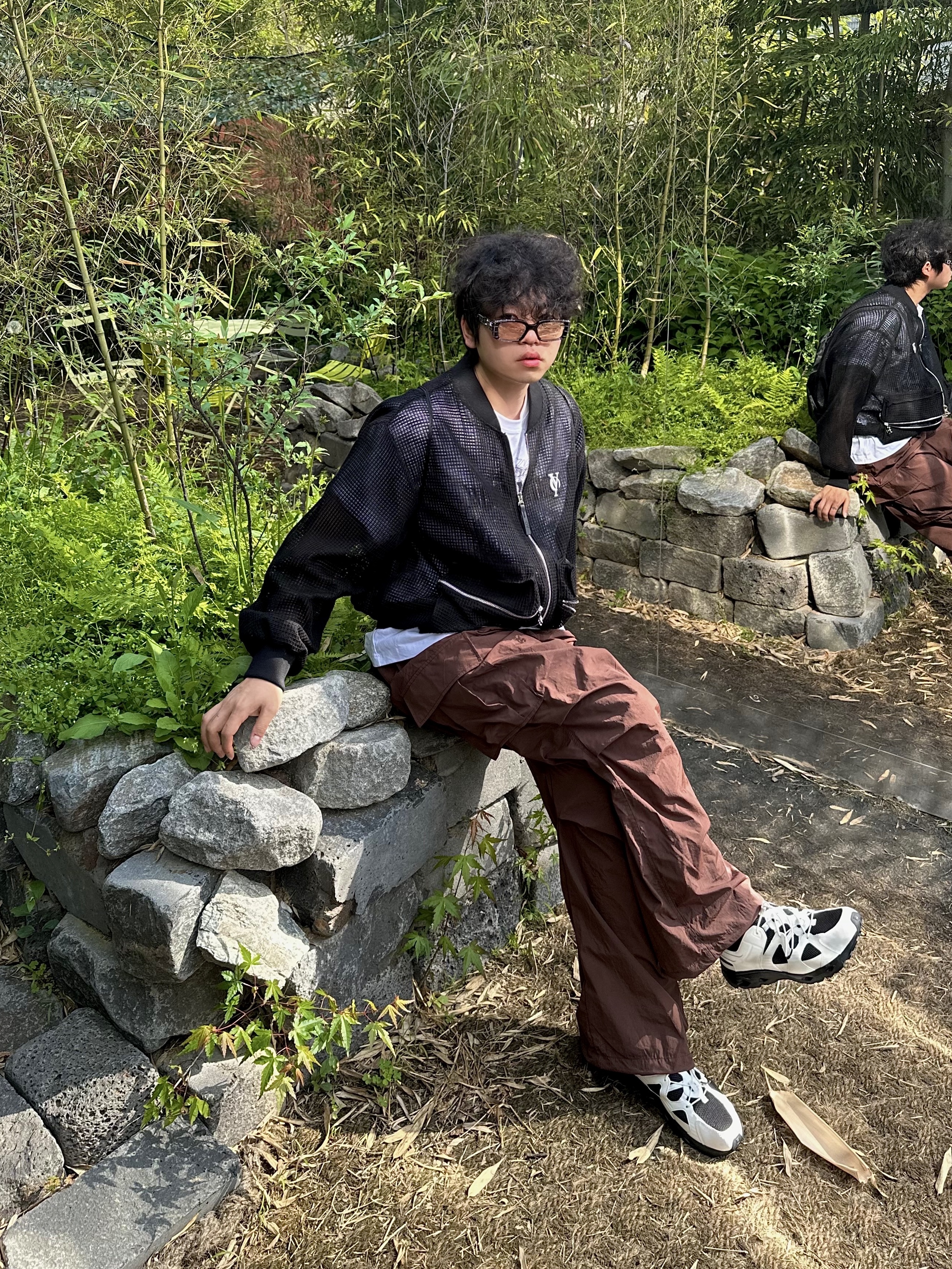 Gentle Monster Oracle.S BR2 Brown 착용 스타일 - 1