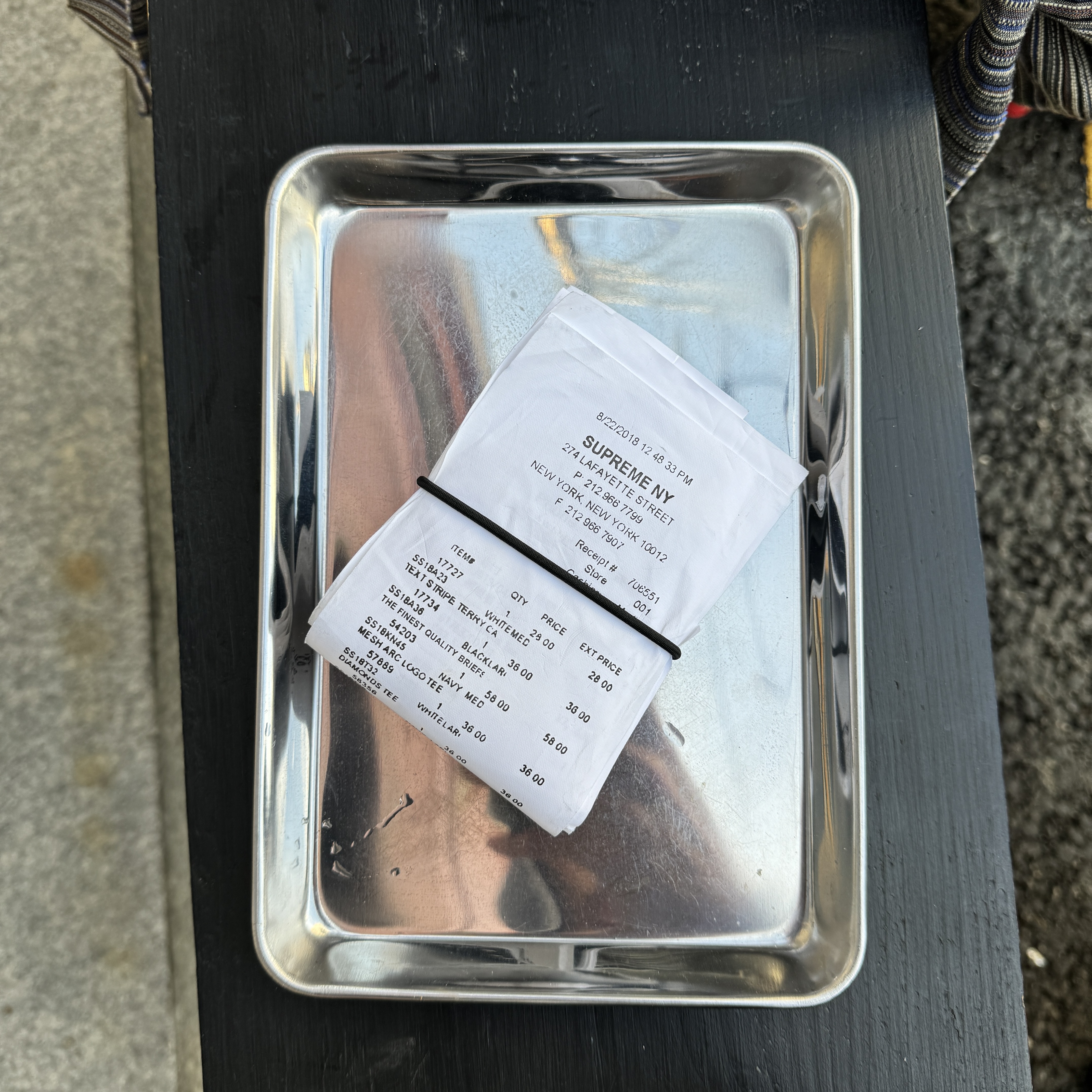 Supreme x MM6 Maison Margiela Receipt Wallet White - 24SS 착용 스타일