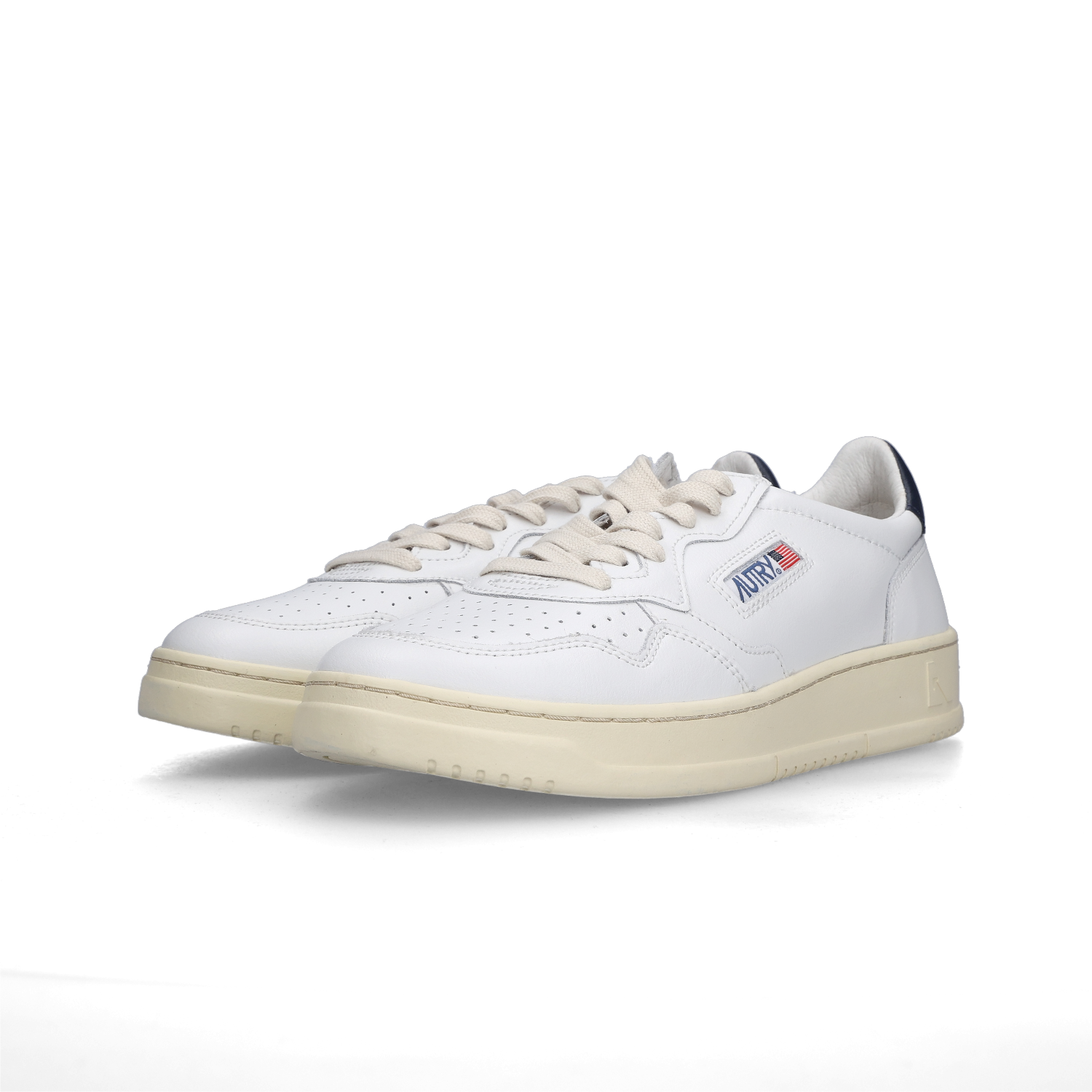 Autry Medalist Low Leather Sneakers White Blue