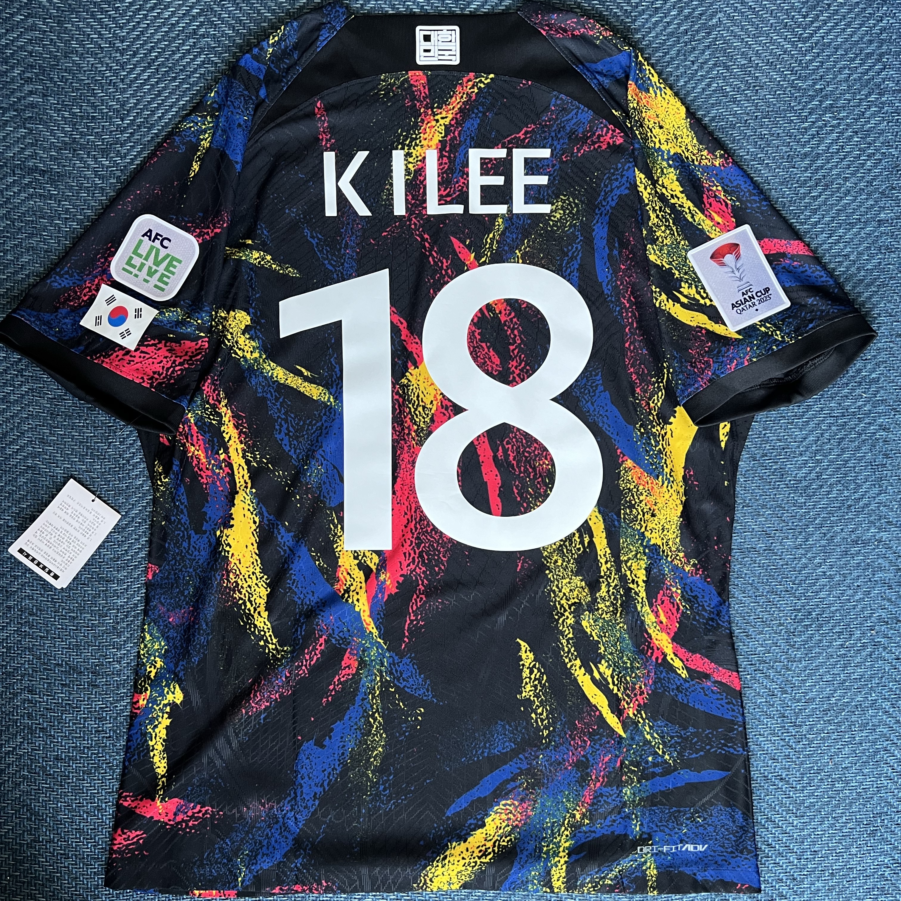 Nike Korea 2022/23 Dri-Fit ADV Player Issue Away SS Jersey Black - Asia (Non Marking Ver.), Nike Korea Dri-Fit Stadium Away SS Jersey Black - Asia (Non Marking Ver.) 착용 스타일 - 2