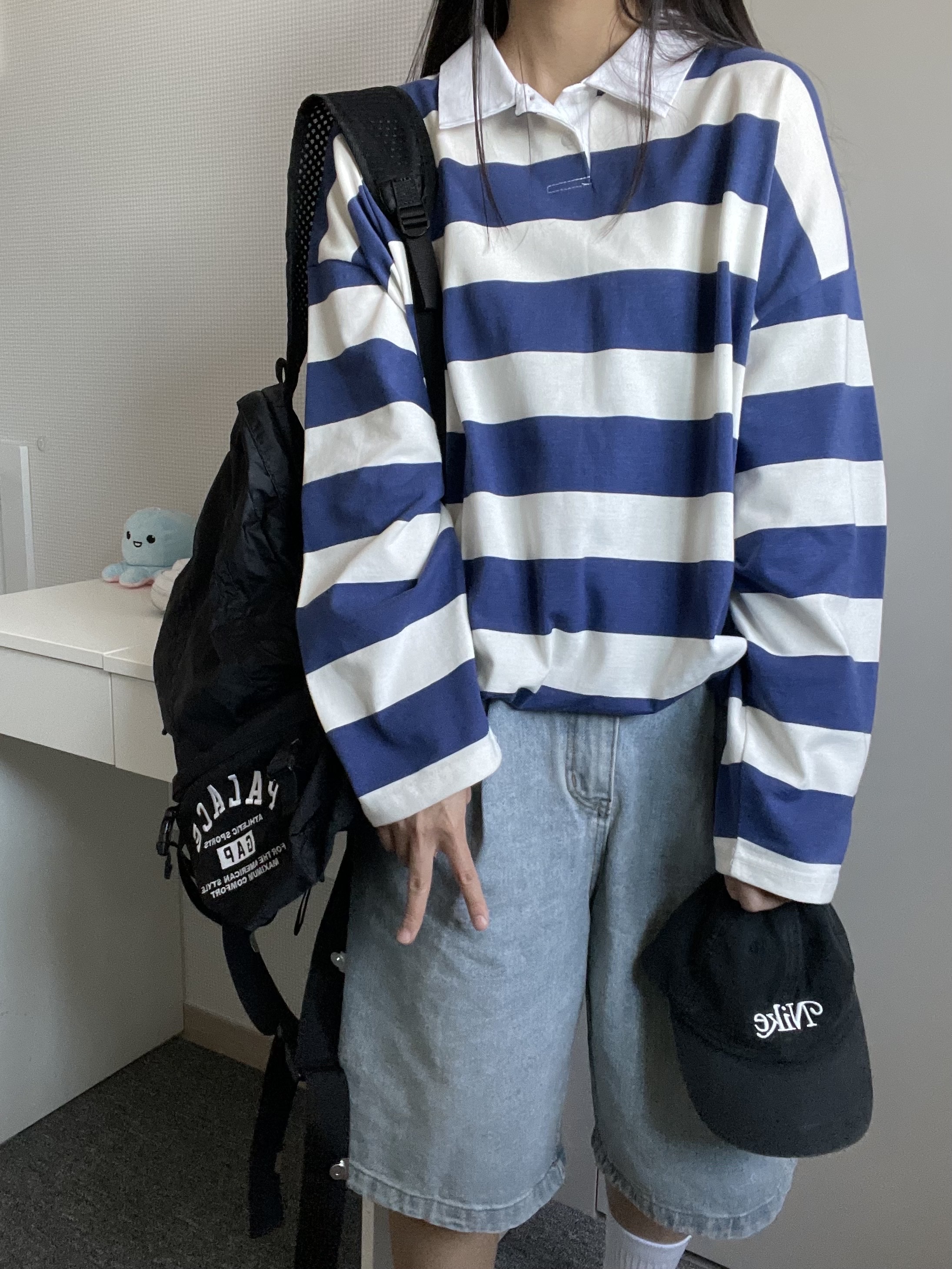 Palace x Gap Backpack Black - 24SS, (W) Nike Air Force 1 '07 Low White 착용 스타일 - 5