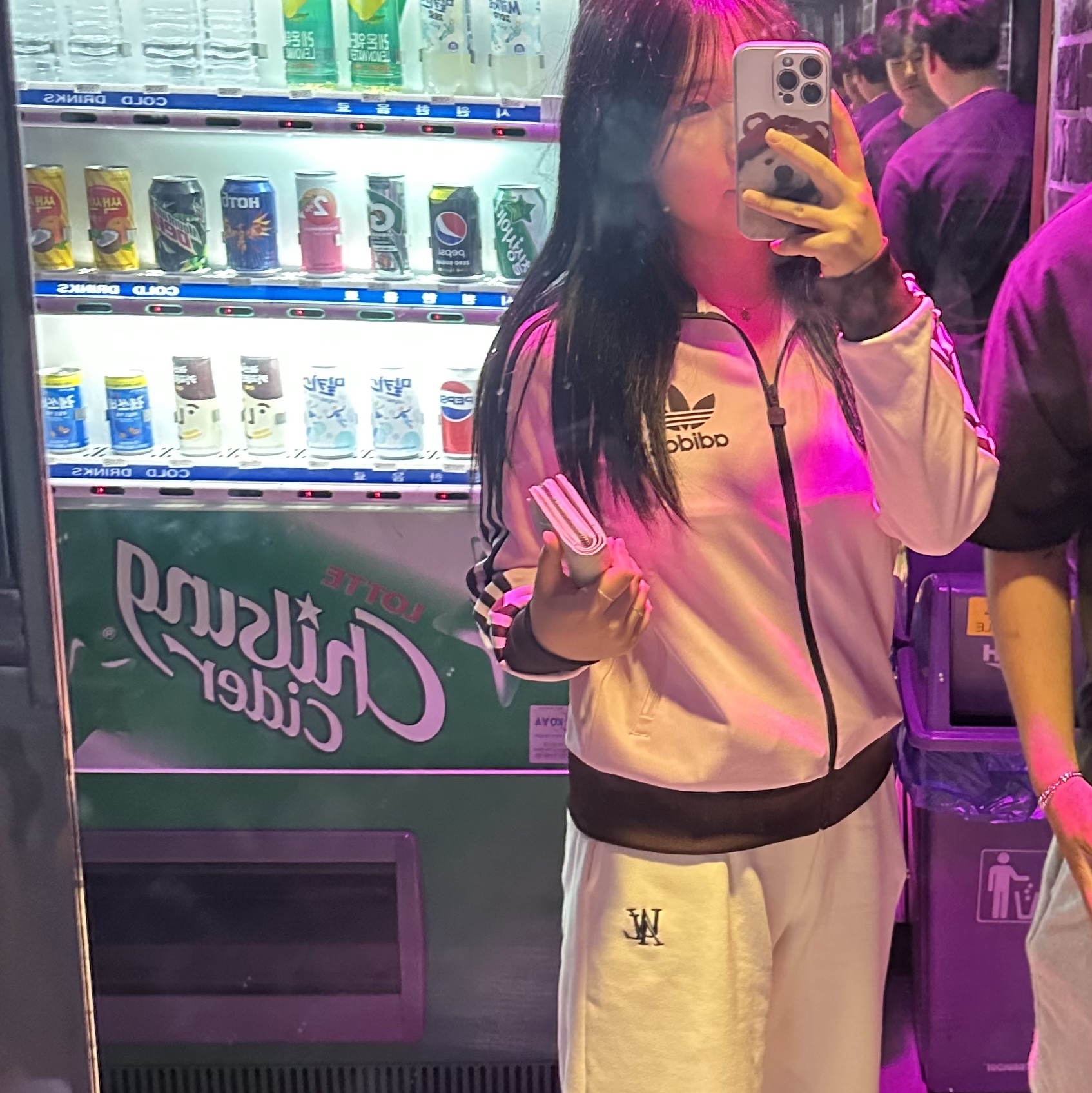 (W) Adidas Originals Beckenbauer Track Jacket Clear Pink - KR Sizing 착용 스타일