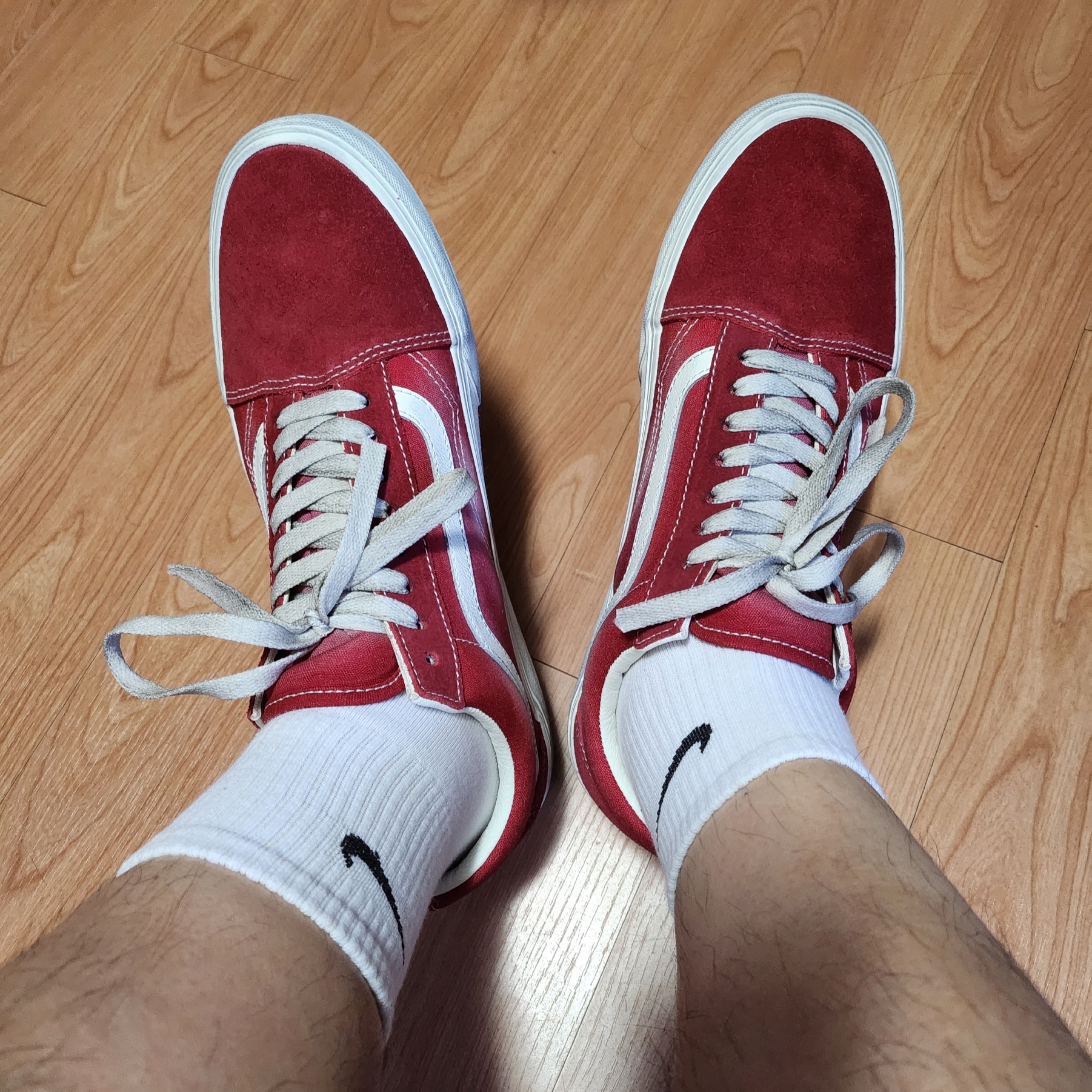 Vans Old Skool Wave Washed Red 착용 스타일 - 6