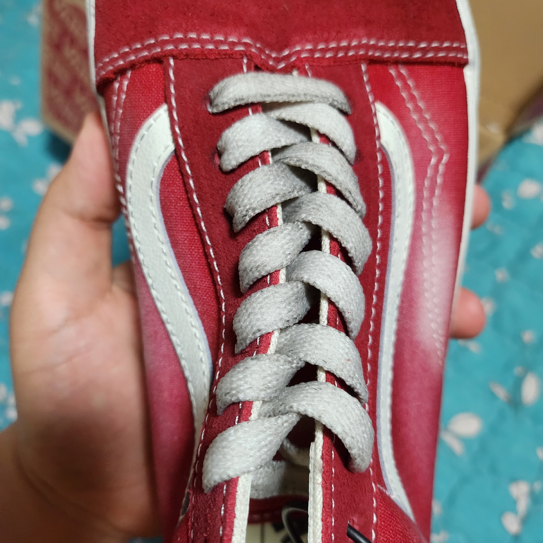 Vans Old Skool Wave Washed Red 착용 스타일 - 5