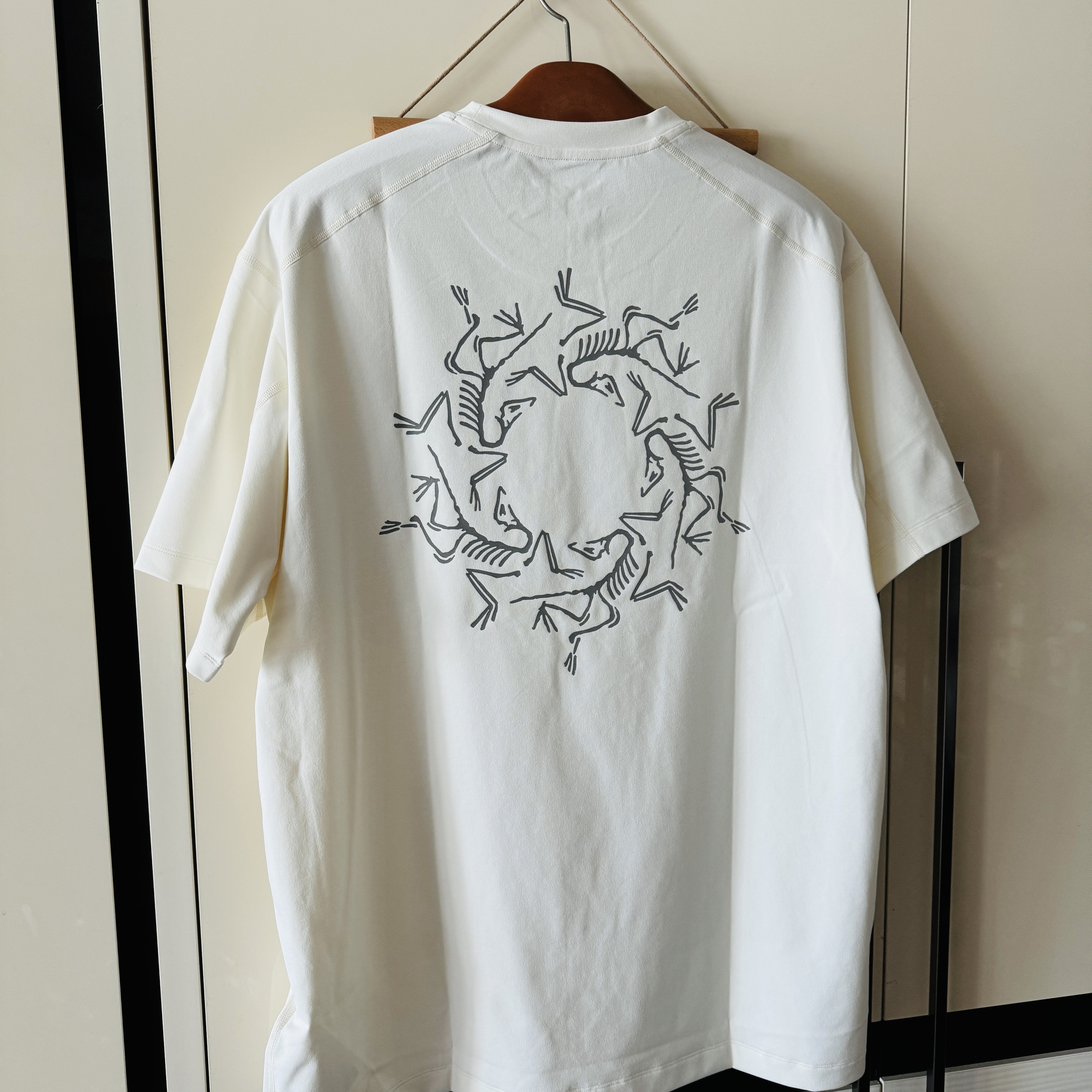 Arc'teryx System A Solarium SS T-Shirt Greige Solid 착용 스타일 - 2