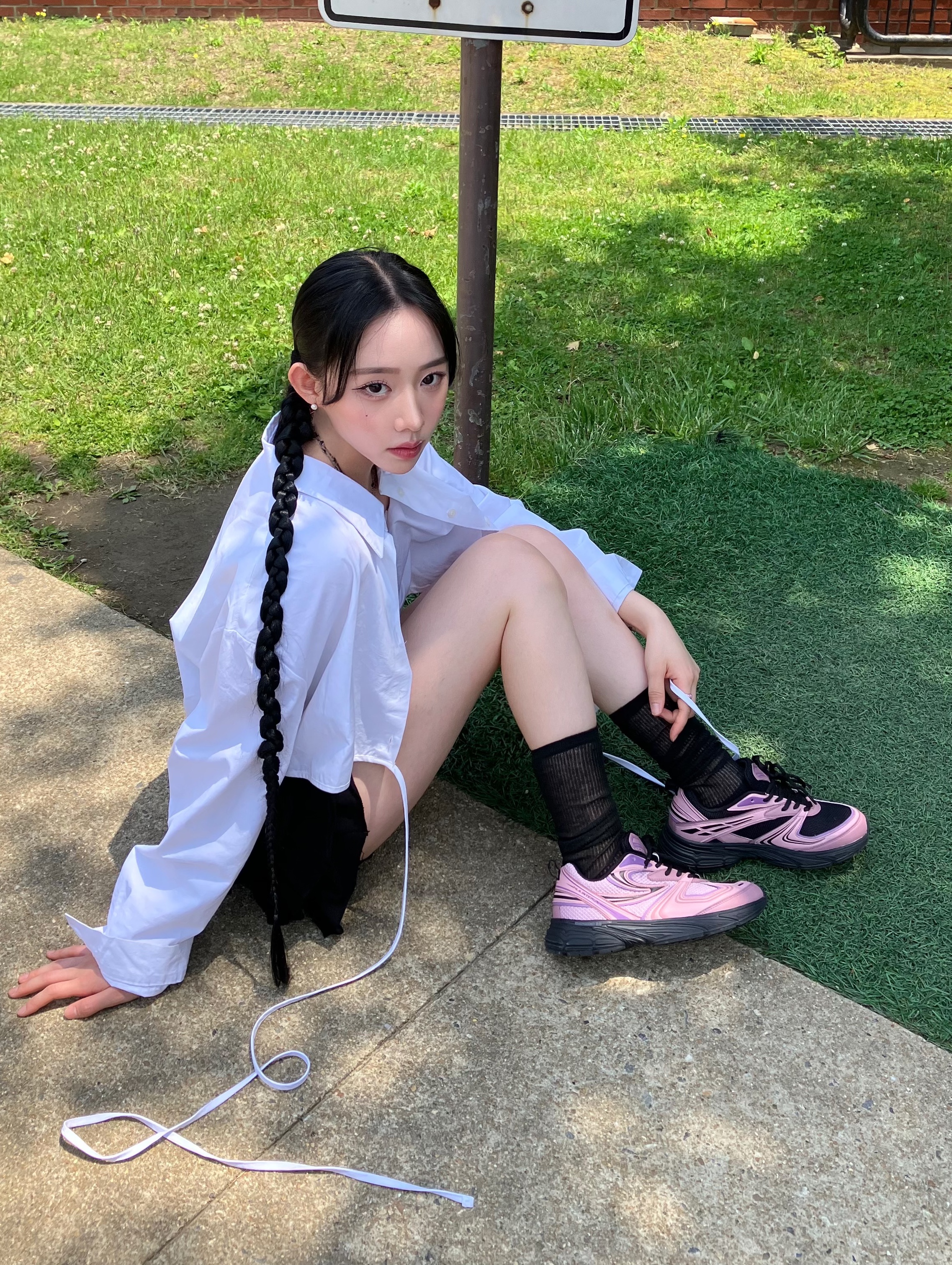 Fila Interun Pink Black 착용 스타일 - 10