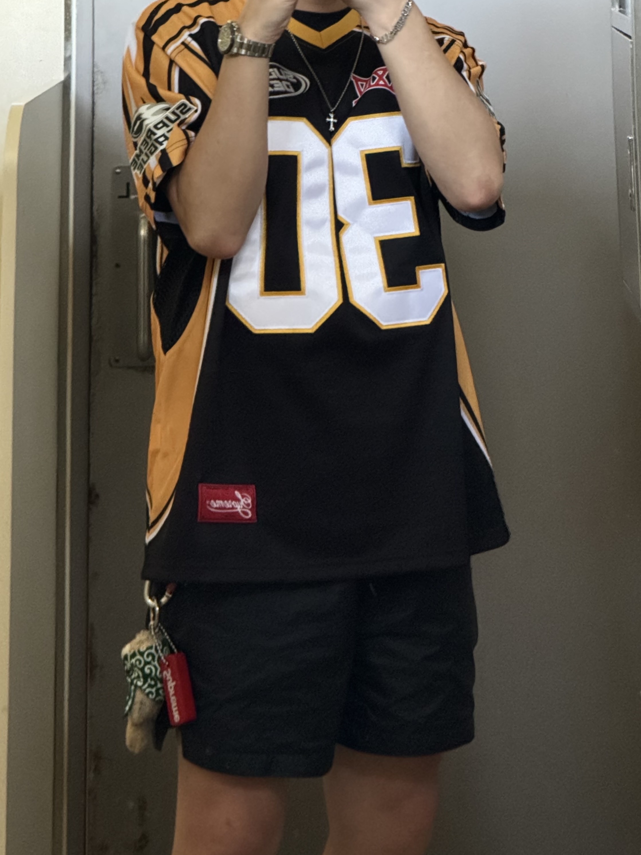 Supreme Sudden Death Football Jersey Black - 24SS 착용 스타일
