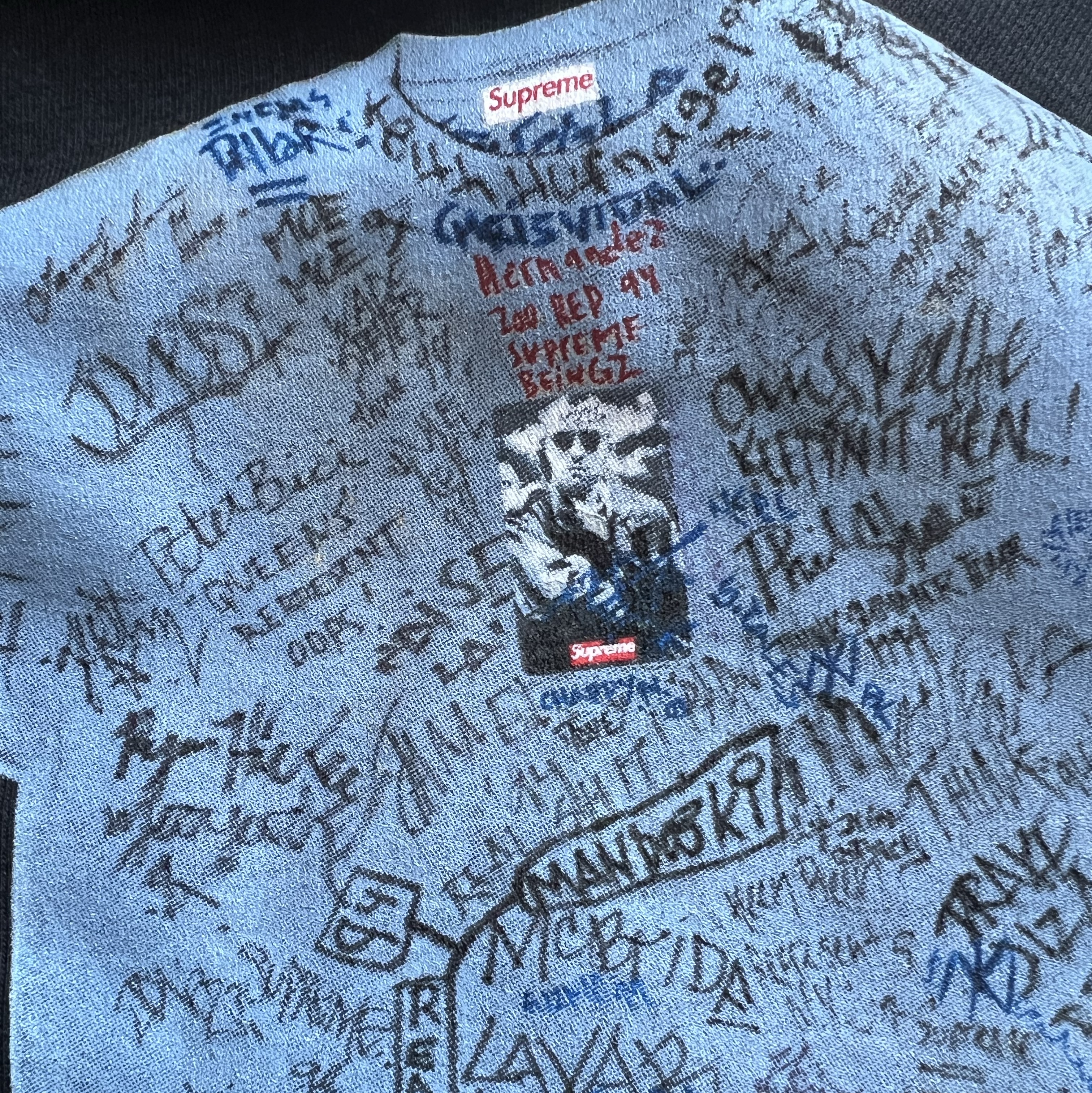 Supreme Sudden Death Football Jersey Black - 24SS, Supreme First T-Shirt Black - 24SS 착용 스타일 - 2