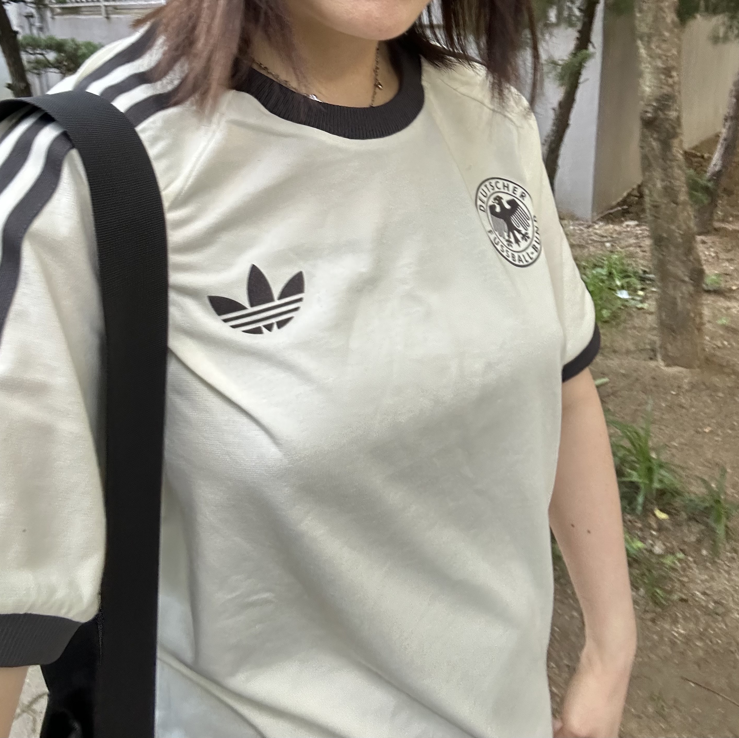 Adidas German Adicolor Classic 3-Stripes T-Shirt Off White - KR Sizing 착용 스타일 - 1