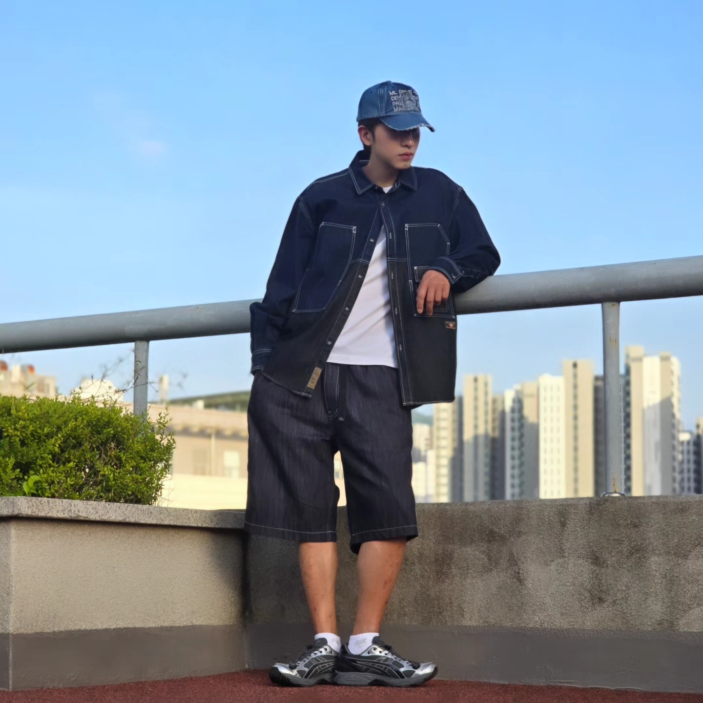 Millo Archive Core Denim Ball Cap Washed Blue, Asics x Unaffected Gel-Kayano 14 Silver Moon 착용 스타일 - 2