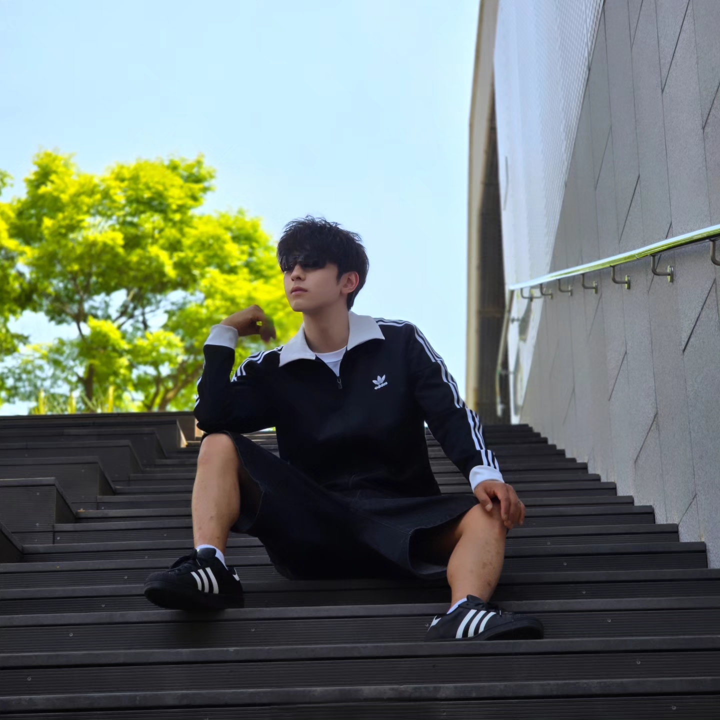 Adidas Adicolor Classics Beckenbauer Track Jacket Black - KR Sizing, Adidas Adicolor Classics Beckenbauer Track Jacket Black - US Sizing 착용 스타일 - 5