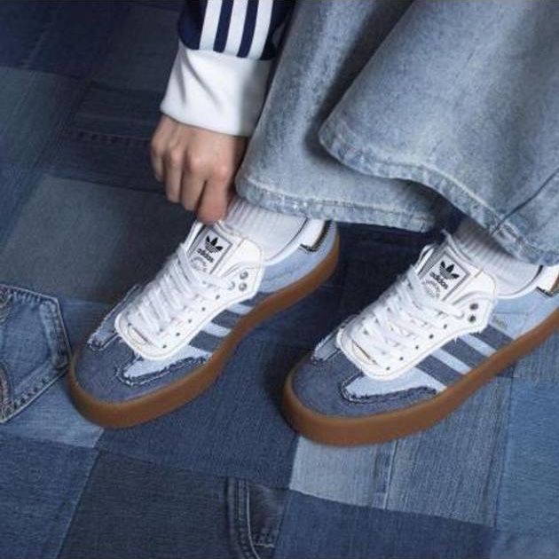 (W) Adidas x Atmos Sambae Stacked Denim Cloud White Mesa 착용 스타일 - 2