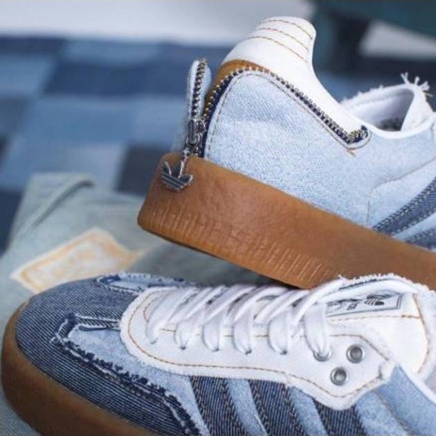 (W) Adidas x Atmos Sambae Stacked Denim Cloud White Mesa 착용 스타일 - 3