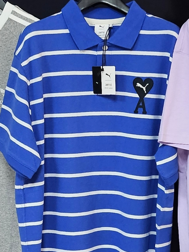 Puma x AMI Polo Dazzling Blue 착용 스타일