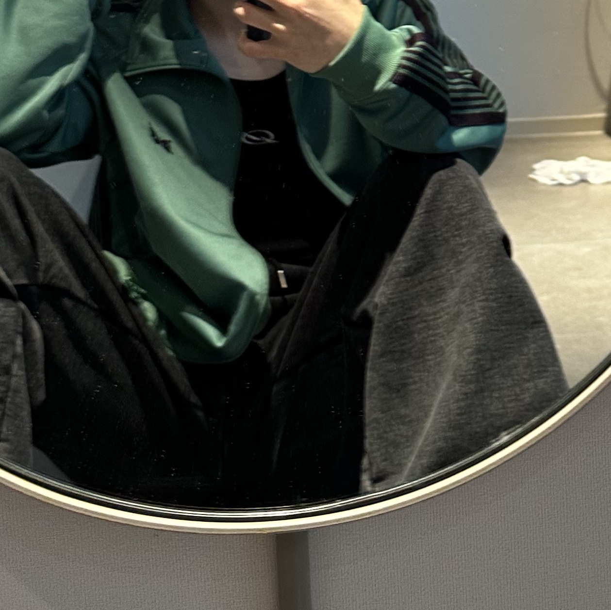 Needles Track Jacket Poly Smooth Emerald 착용 스타일